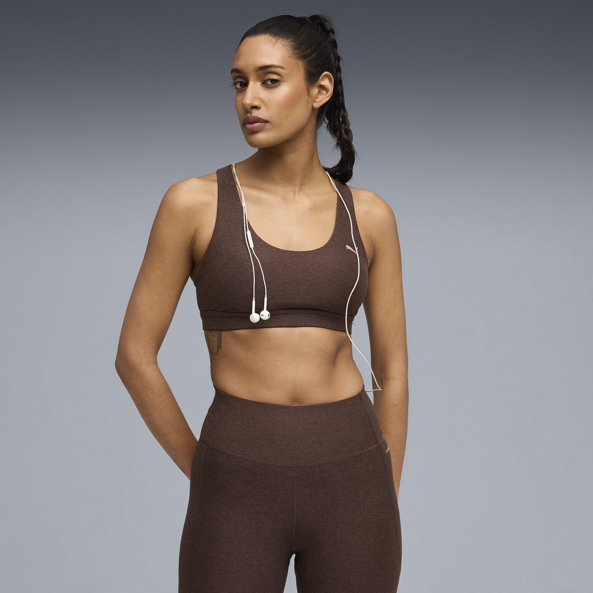 Chocolate Brown - Puma - Women's Cloudspun Non Wired Medium Impact Sports Bra - 3