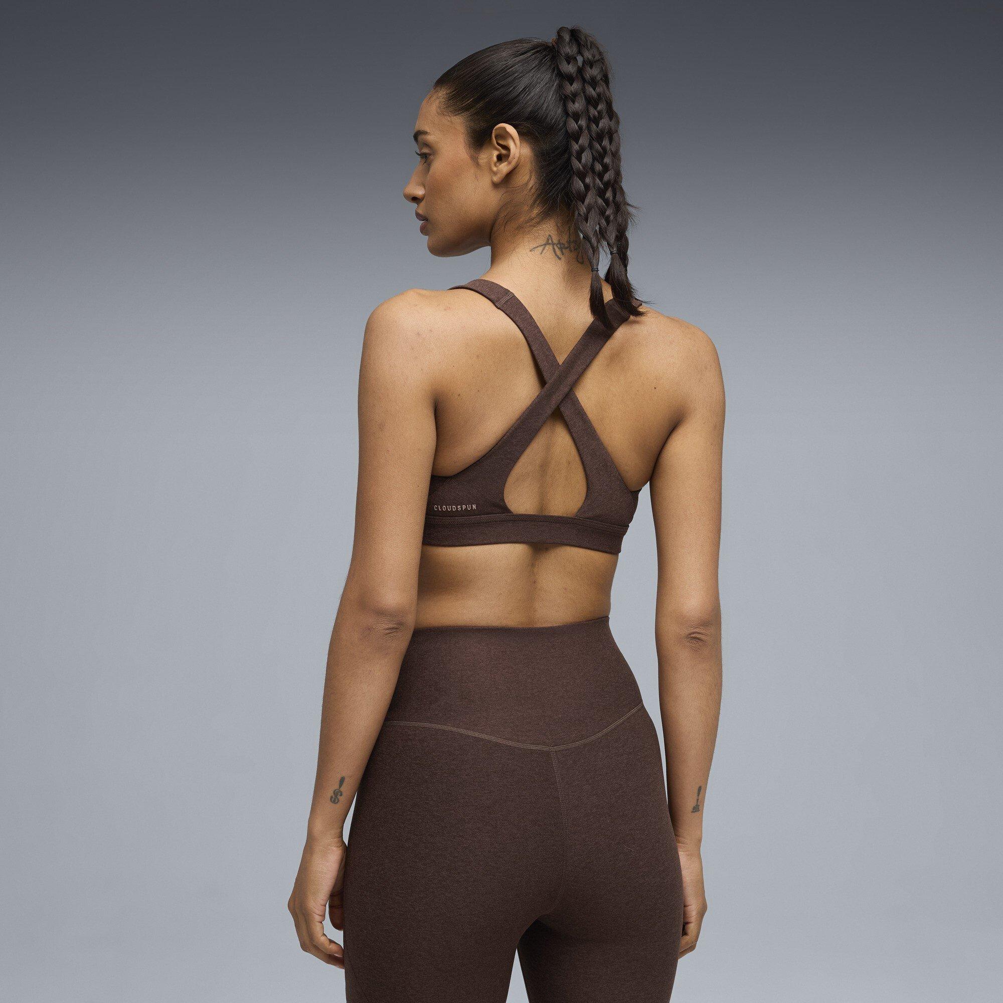 Chocolate Brown - Puma - Women's Cloudspun Non Wired Medium Impact Sports Bra - 4