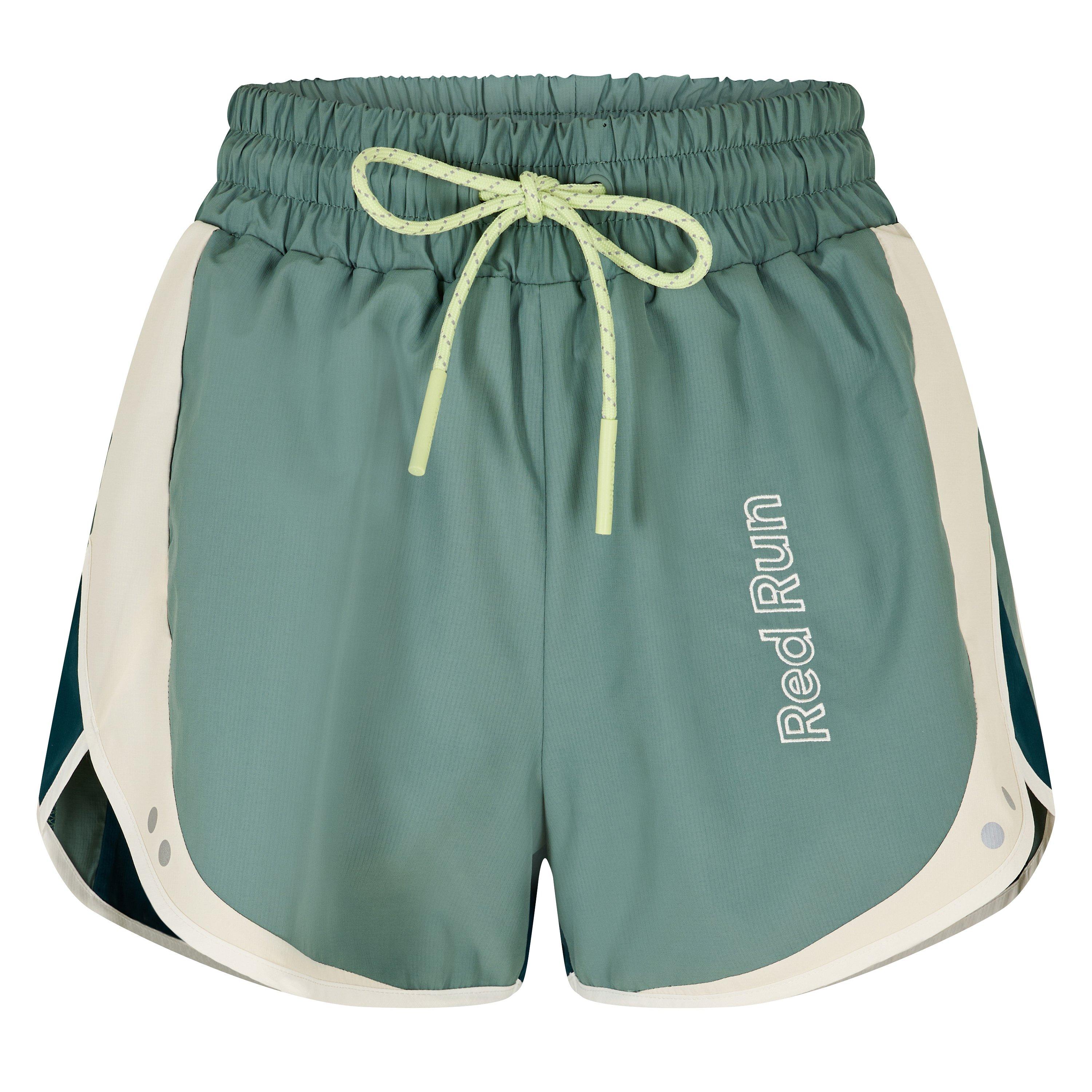 Green - Red Run - Womens Skyline Colourblock Running Shorts - 1
