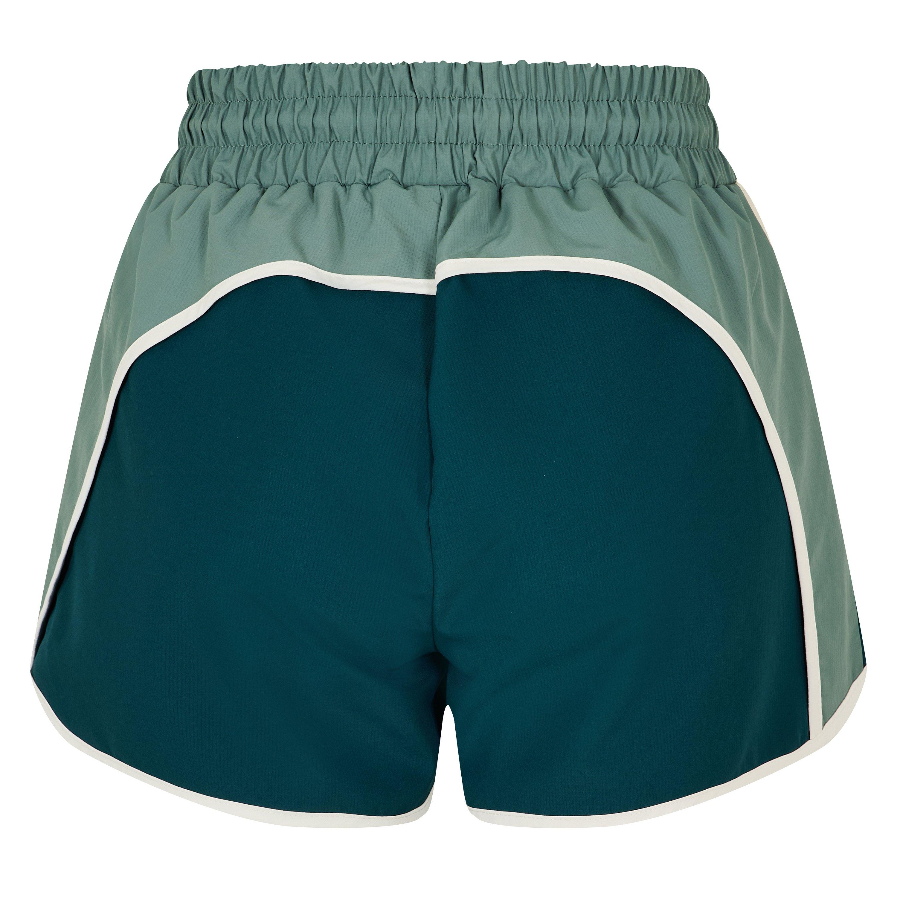 Green - Red Run - Womens Skyline Colourblock Running Shorts - 2