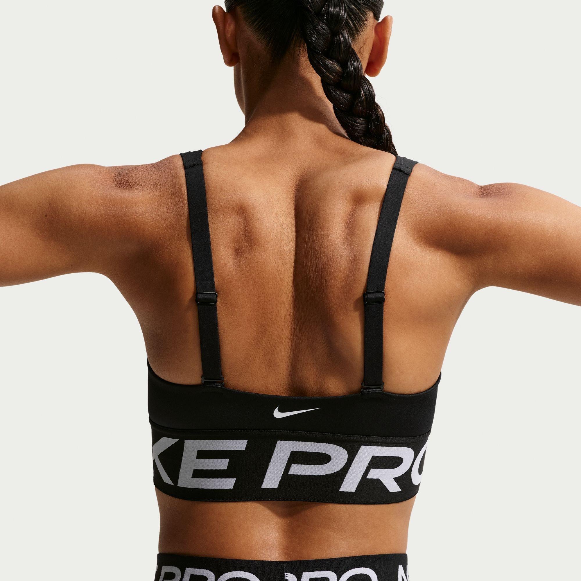 Black/White - Nike - Women's Indy Plunge Non Wired Medium Impact Sports Bra - 2