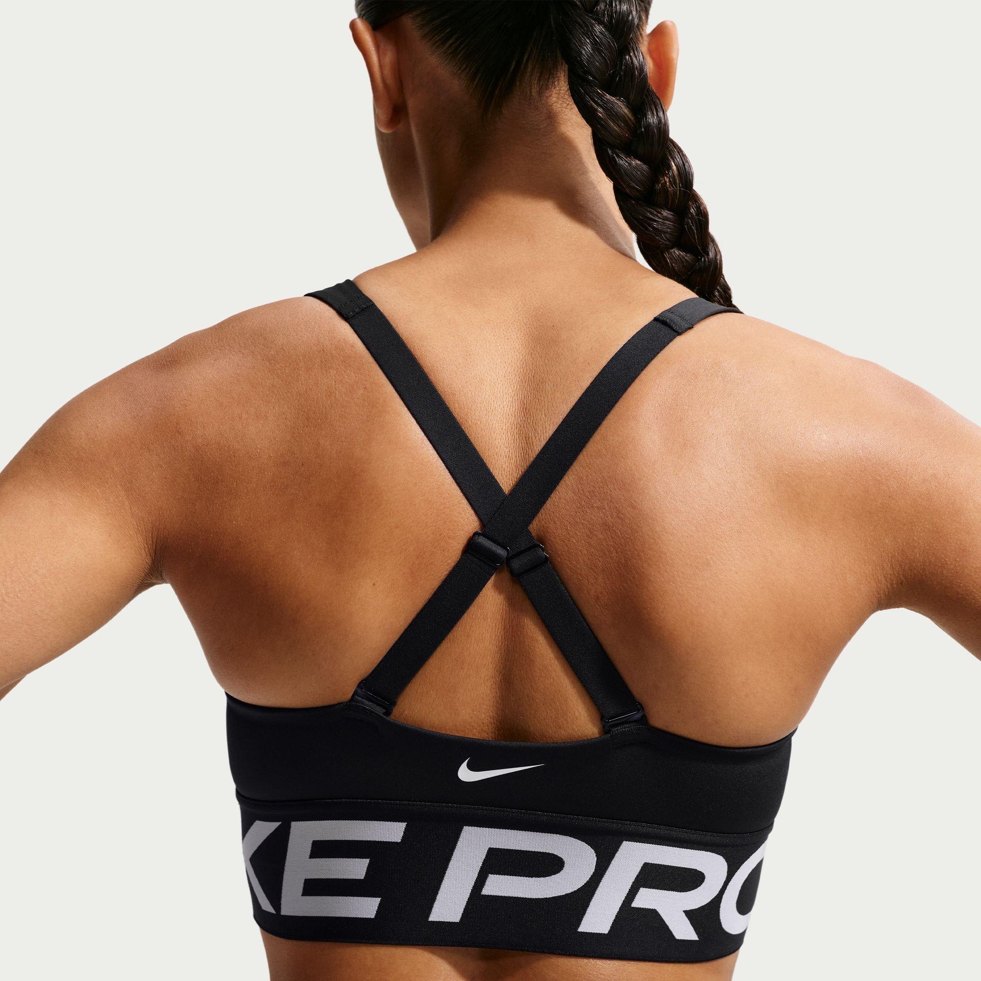Black/White - Nike - Women's Indy Plunge Non Wired Medium Impact Sports Bra - 6