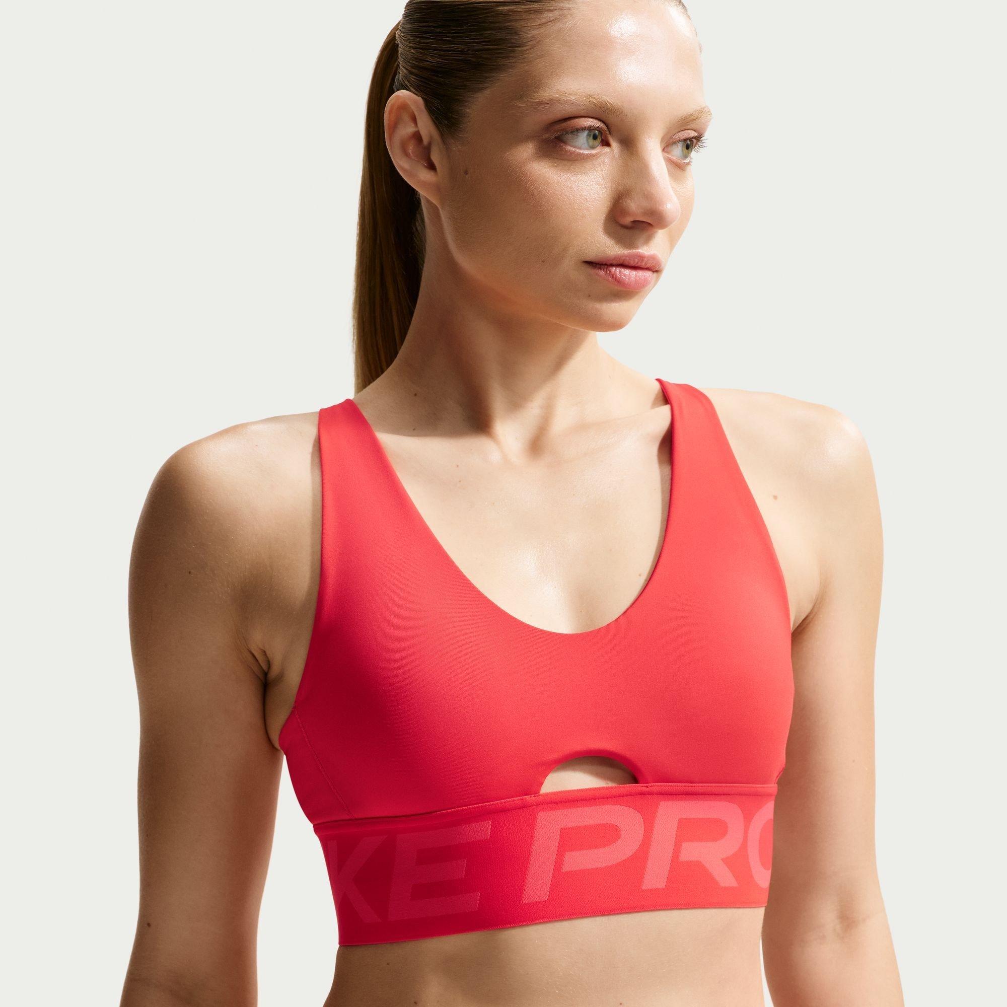 Nike Women's Indy Plunge Bra Ld61 - Crimson/Red/Wht - 14 (L)