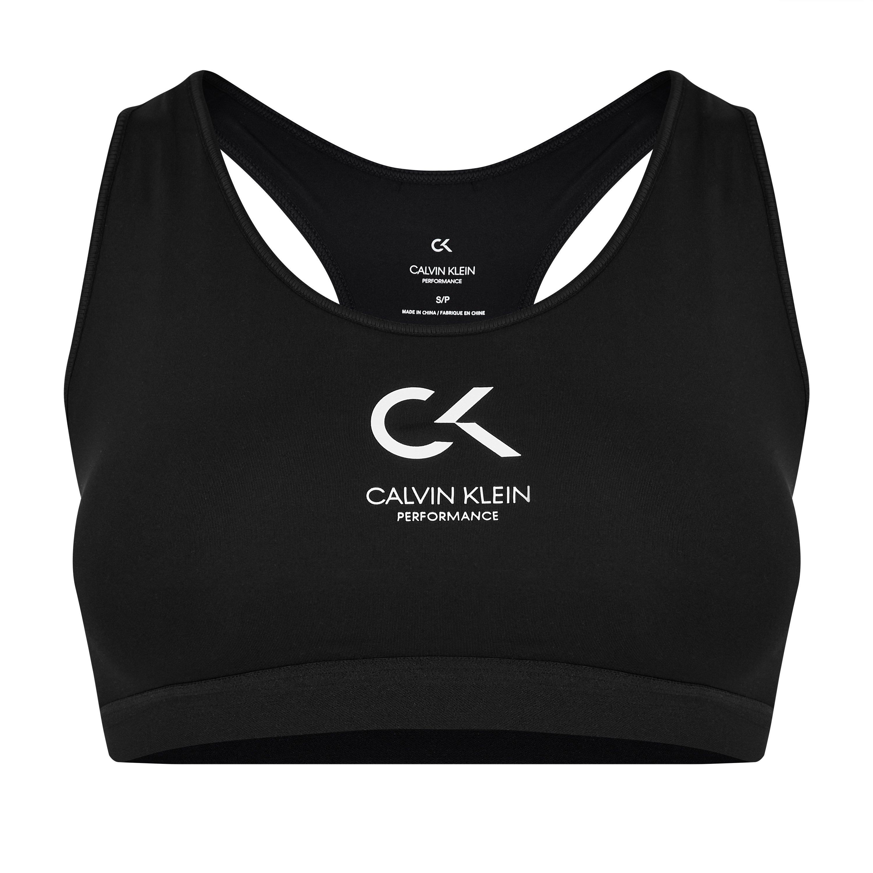 Black - Calvin Klein - Racerback Sports Bra - 1