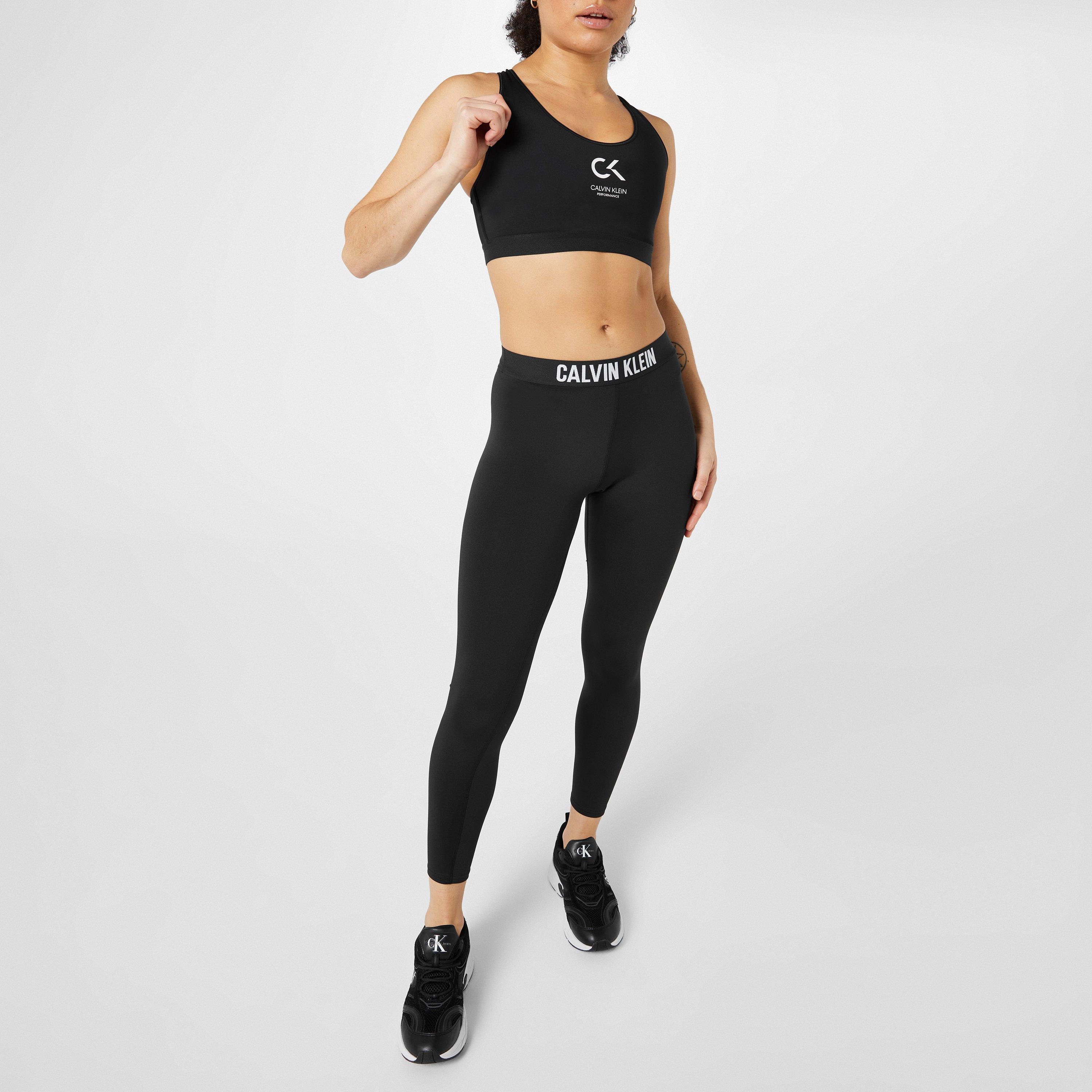 Black - Calvin Klein - Racerback Sports Bra - 2