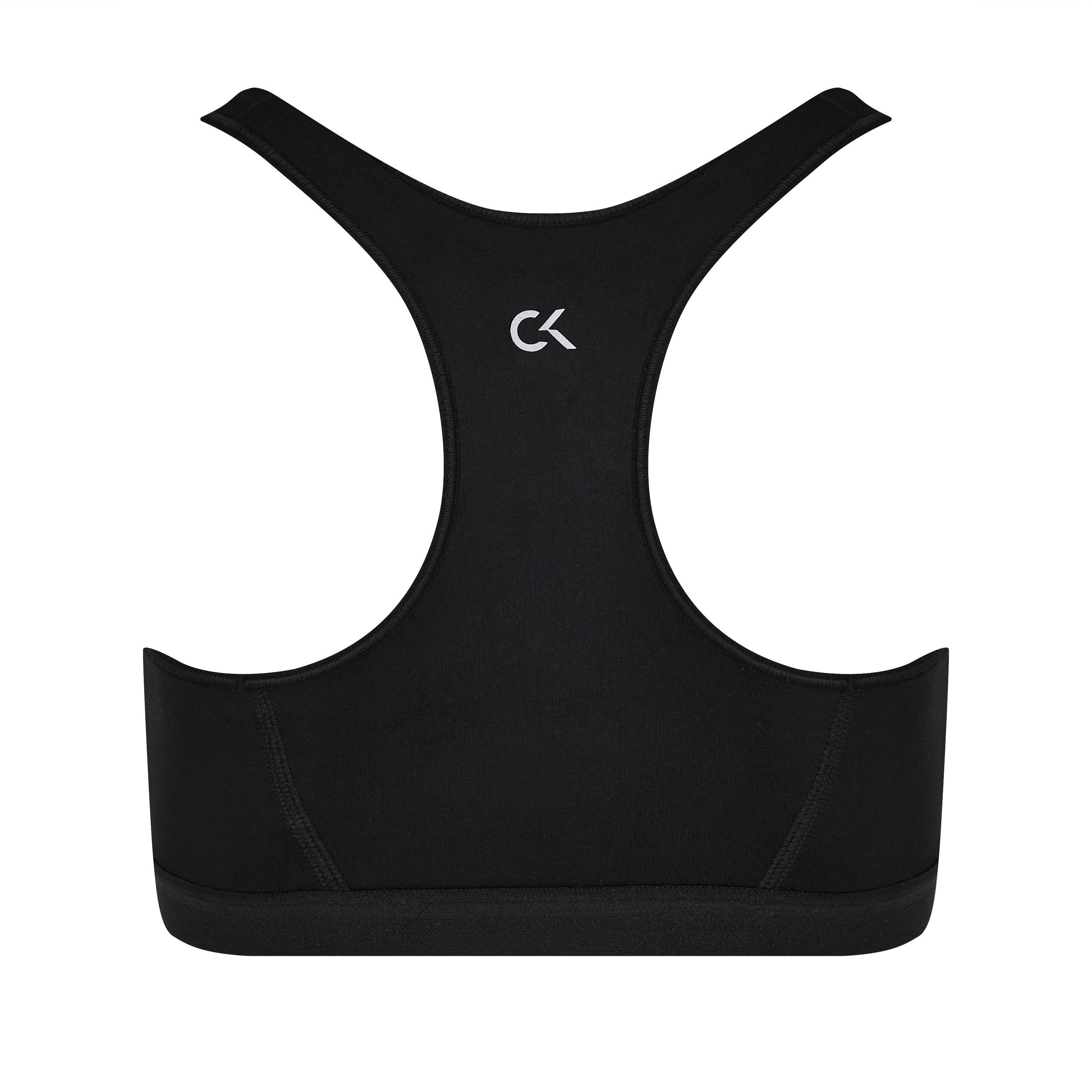 Black - Calvin Klein - Racerback Sports Bra - 5