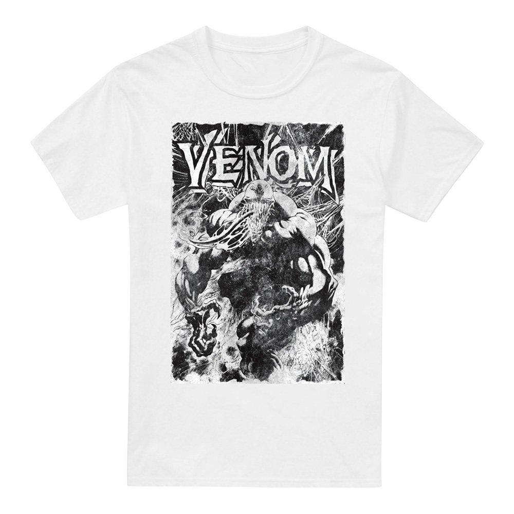 White - Marvel - Venom Web Cotton Mens T-Shirt White - 4