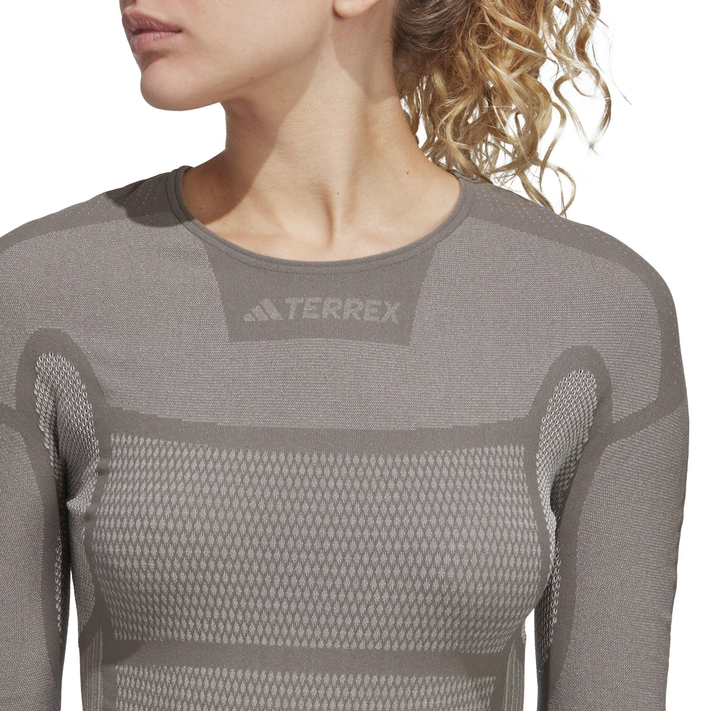 Grefiv/Wit - adidas - Drynamo Long Sleeve Performance shirt Womens - 5