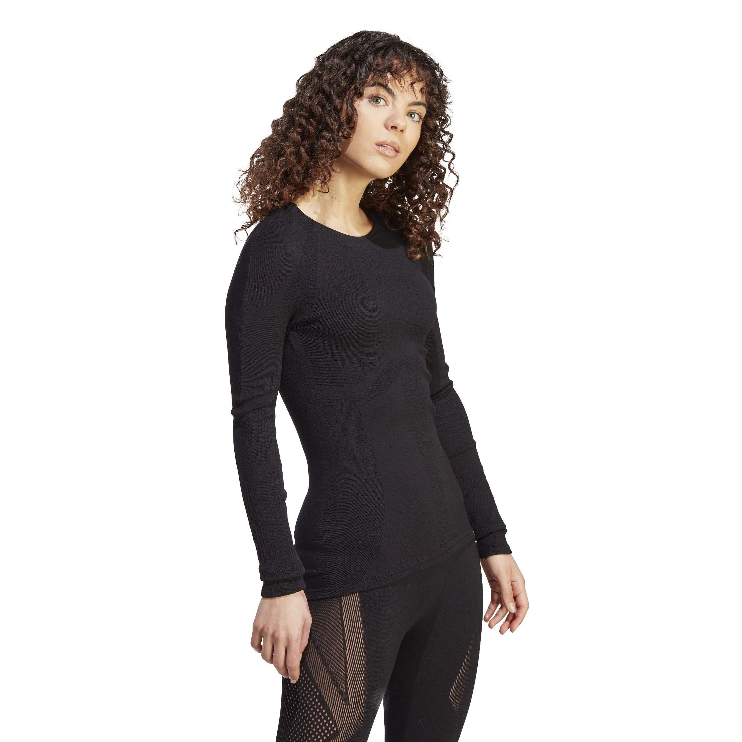 Negro - adidas - Drynamo Long Sleeve Training T-shirt Womens - 4