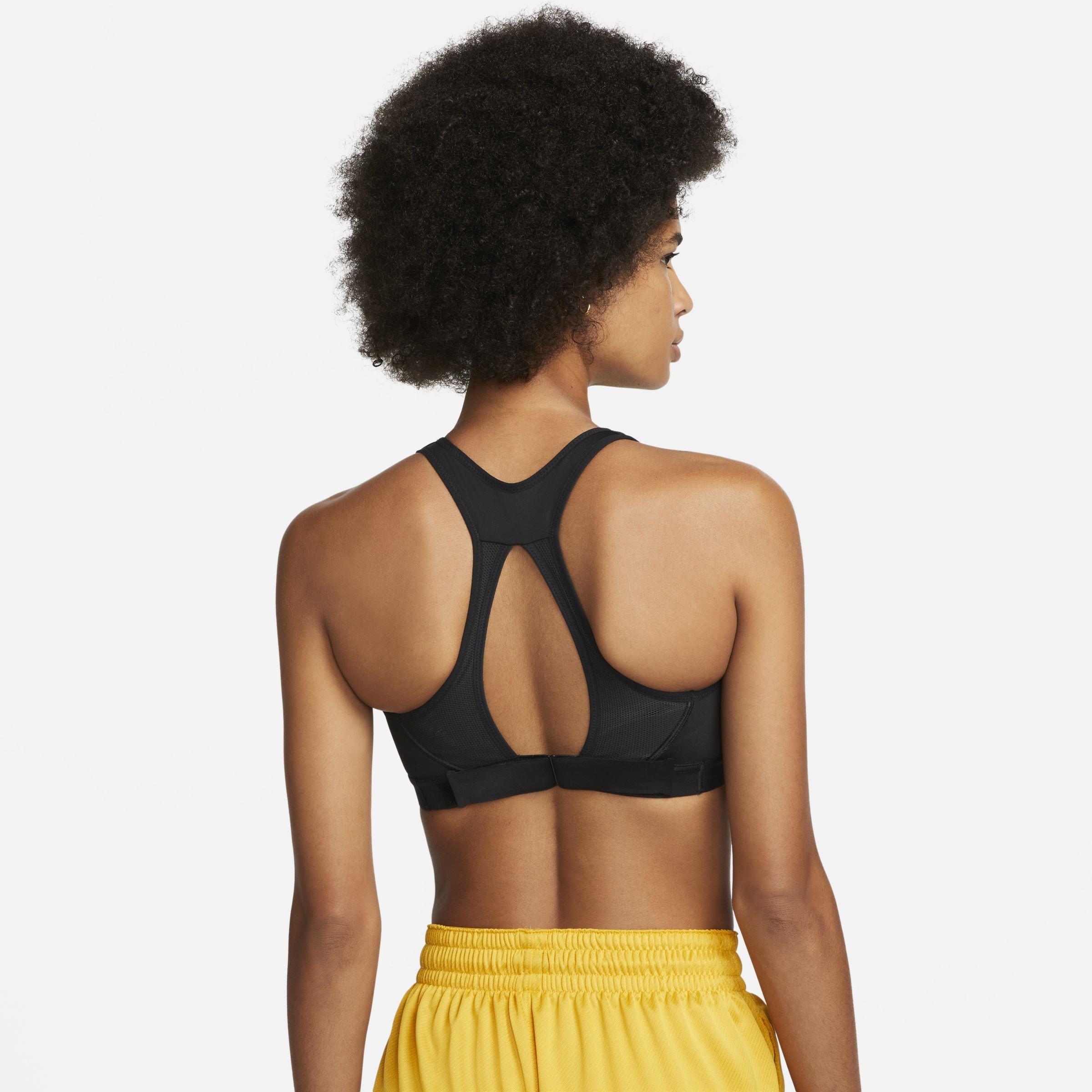 Zwart/Wit - Nike - Swoosh Fly High-Support Non-Padded Mesh-Back Sports Bra - 2