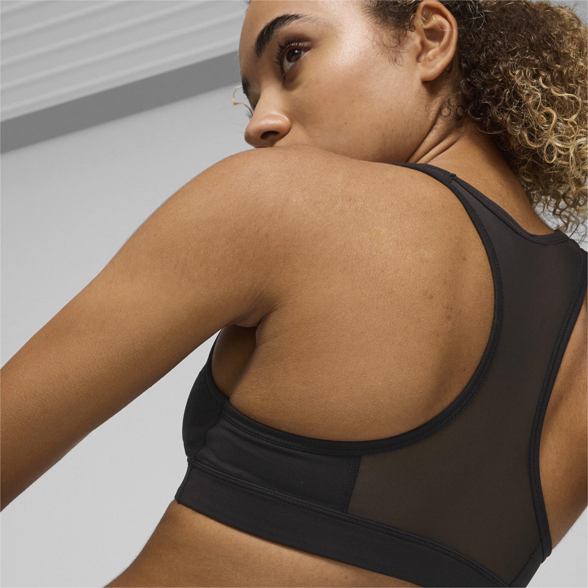 Puma Blk-White - Puma - 4KEEPS Womens Training Medium Support Sports Bra - 3