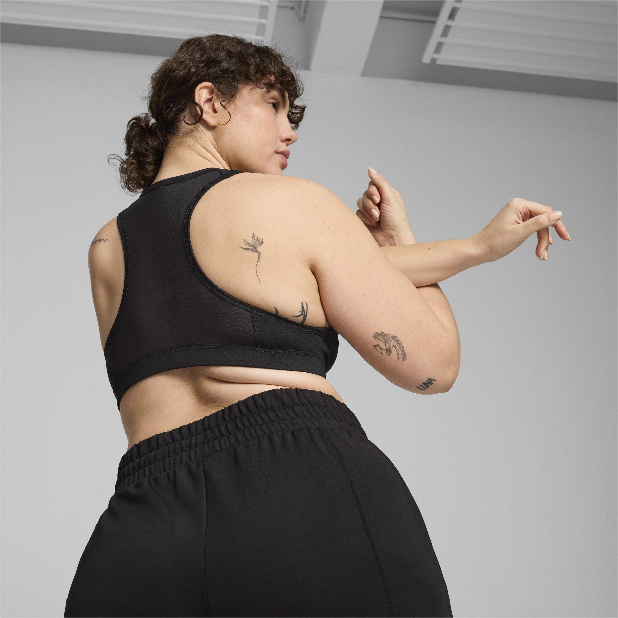 Puma Blk-White - Puma - 4KEEPS Womens Training Medium Support Sports Bra - 5