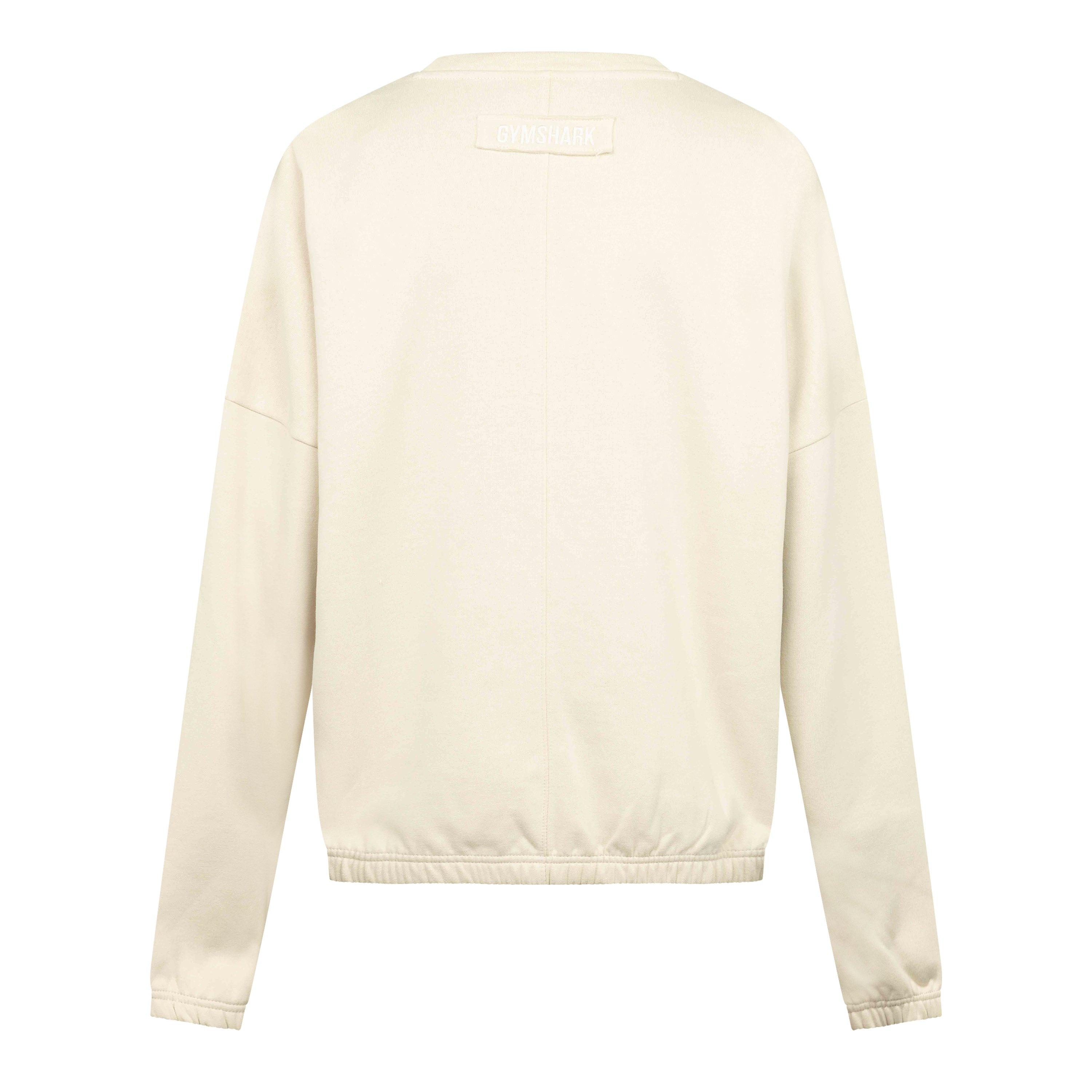 Gs Ecru White - Gymshark - Women's Cotton Fleece Oversized Fit Sweatshirt - 2