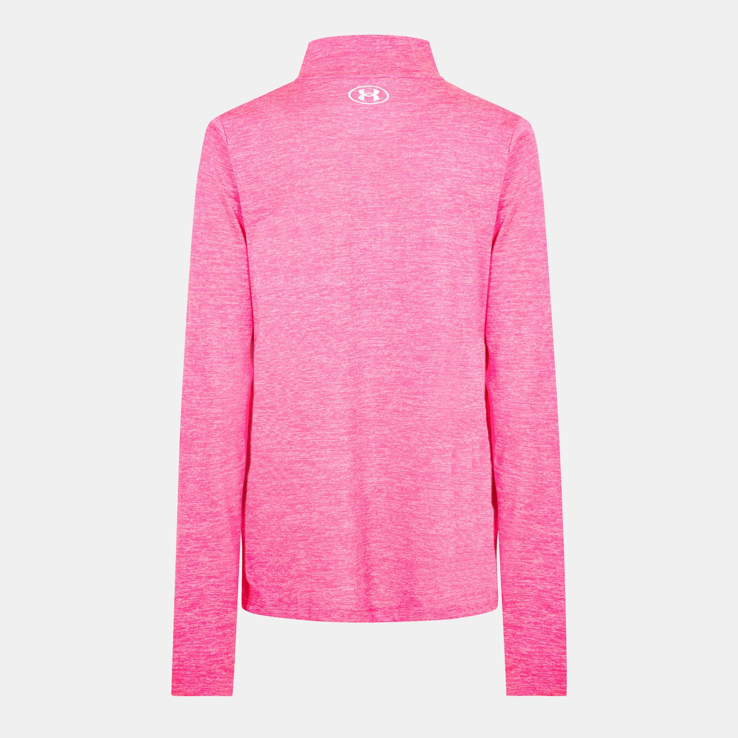 Pink - Under Armour - Tech Half Zip Top Womens - 2