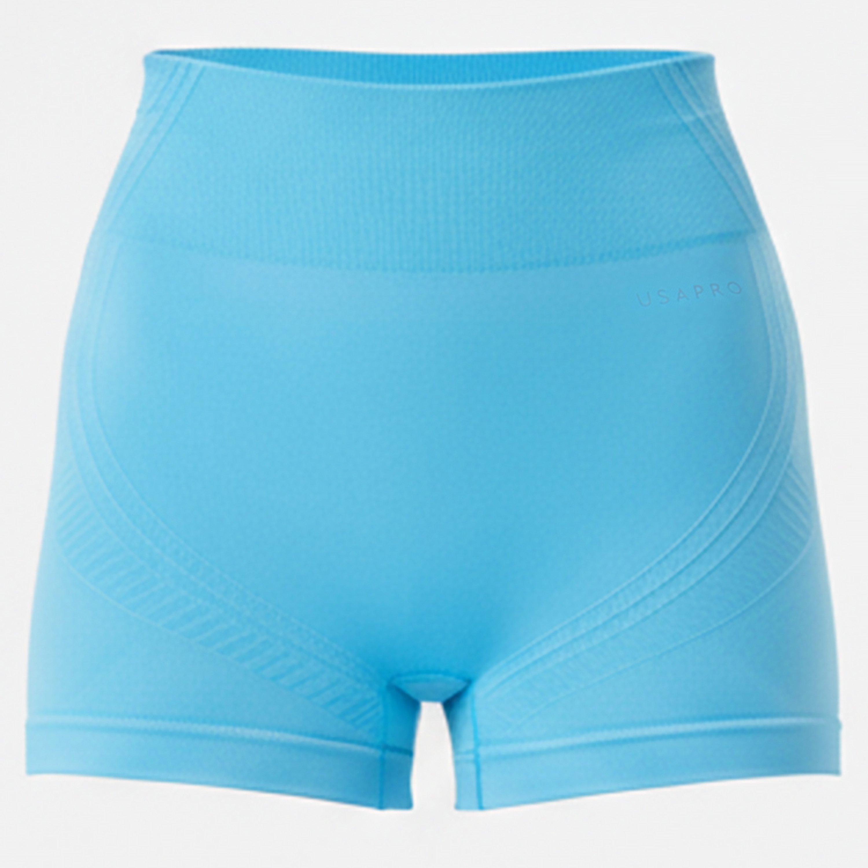 Usa Pro Women's Usap Seamless 3 Inch Shorts - Aqua - 14 (42)