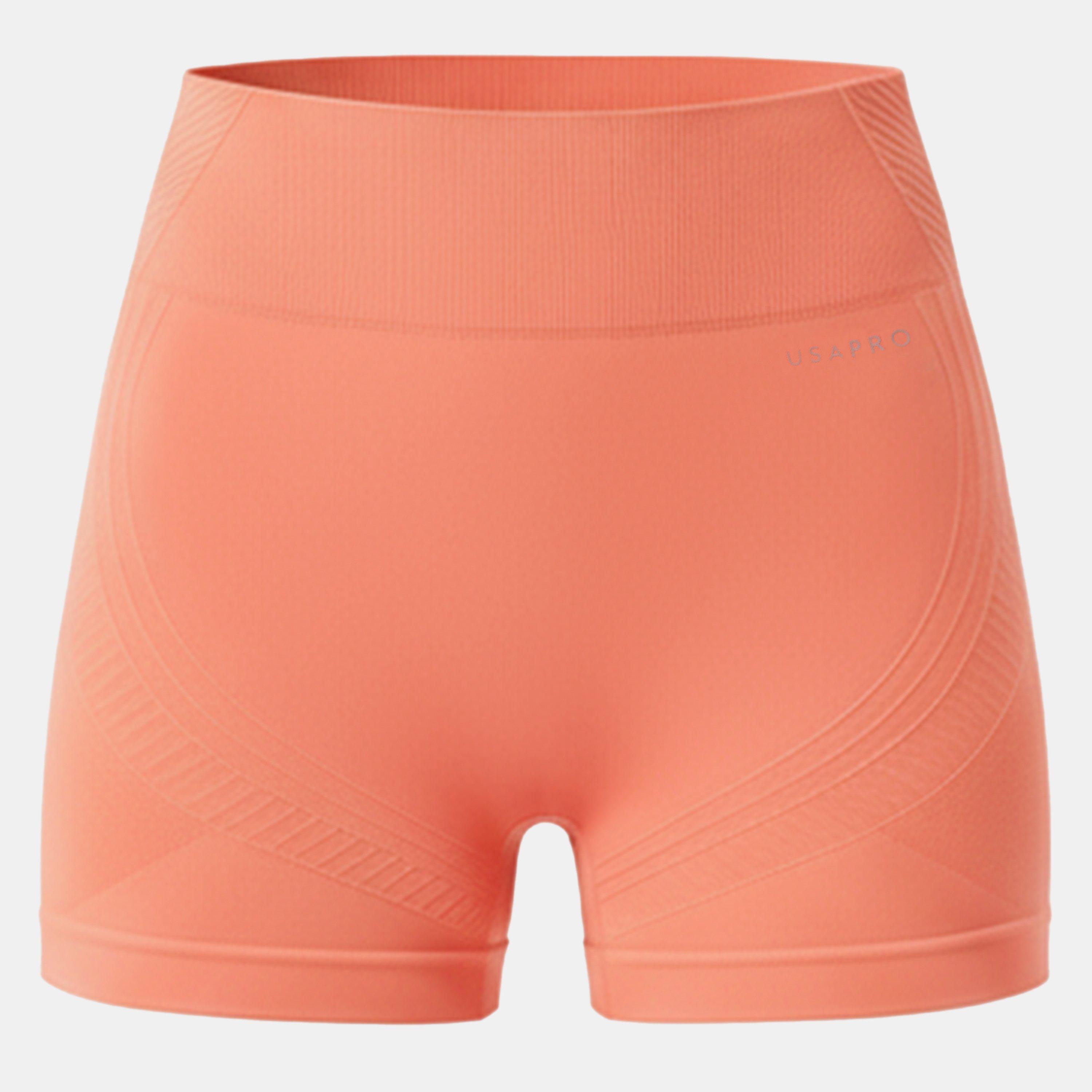 Usa Pro Women's Usap Seamless 3 Inch Shorts - Coral - 14 (42)