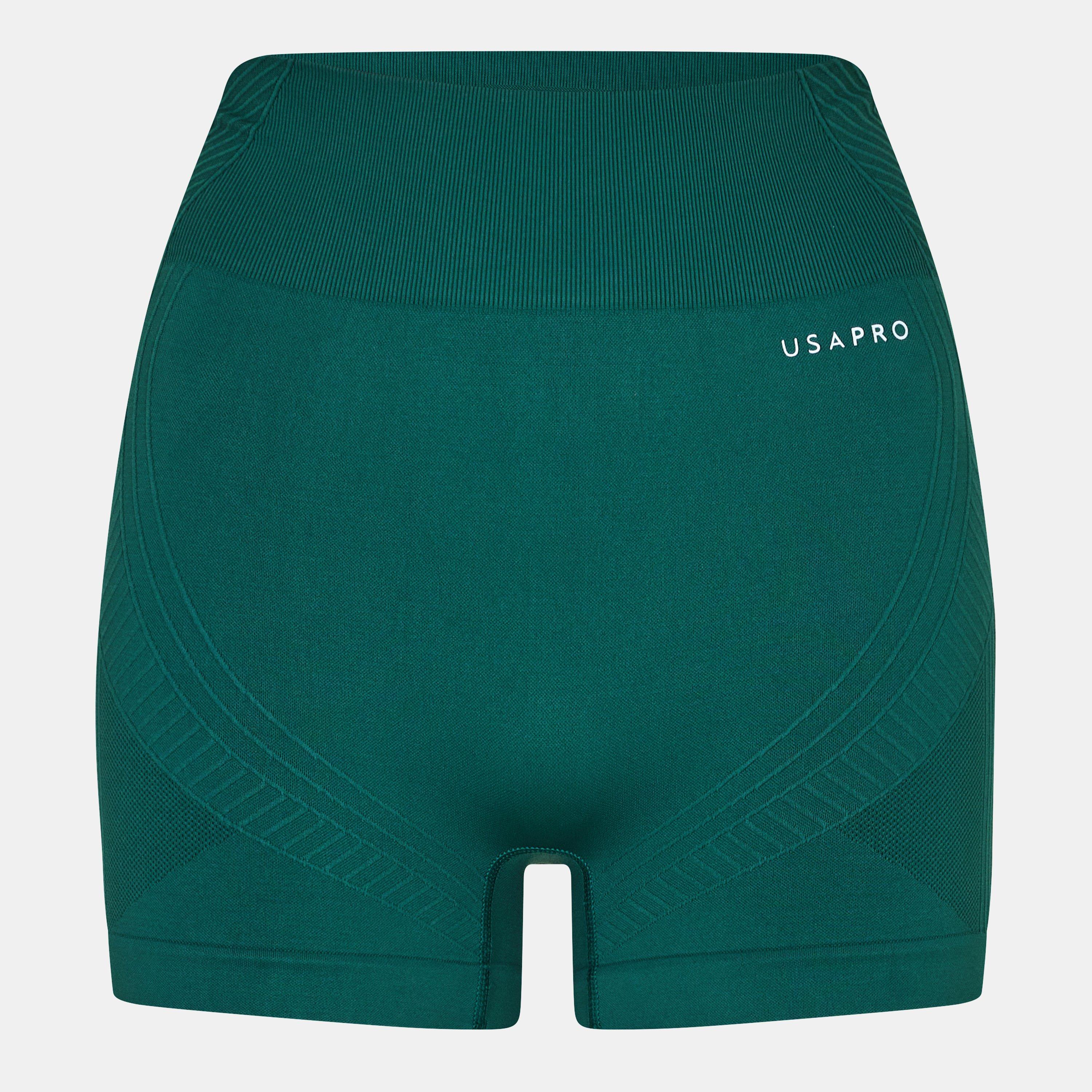 Usa Pro Women's Usap Seamless 3 Inch Shorts - Forest Green - 18 (46)