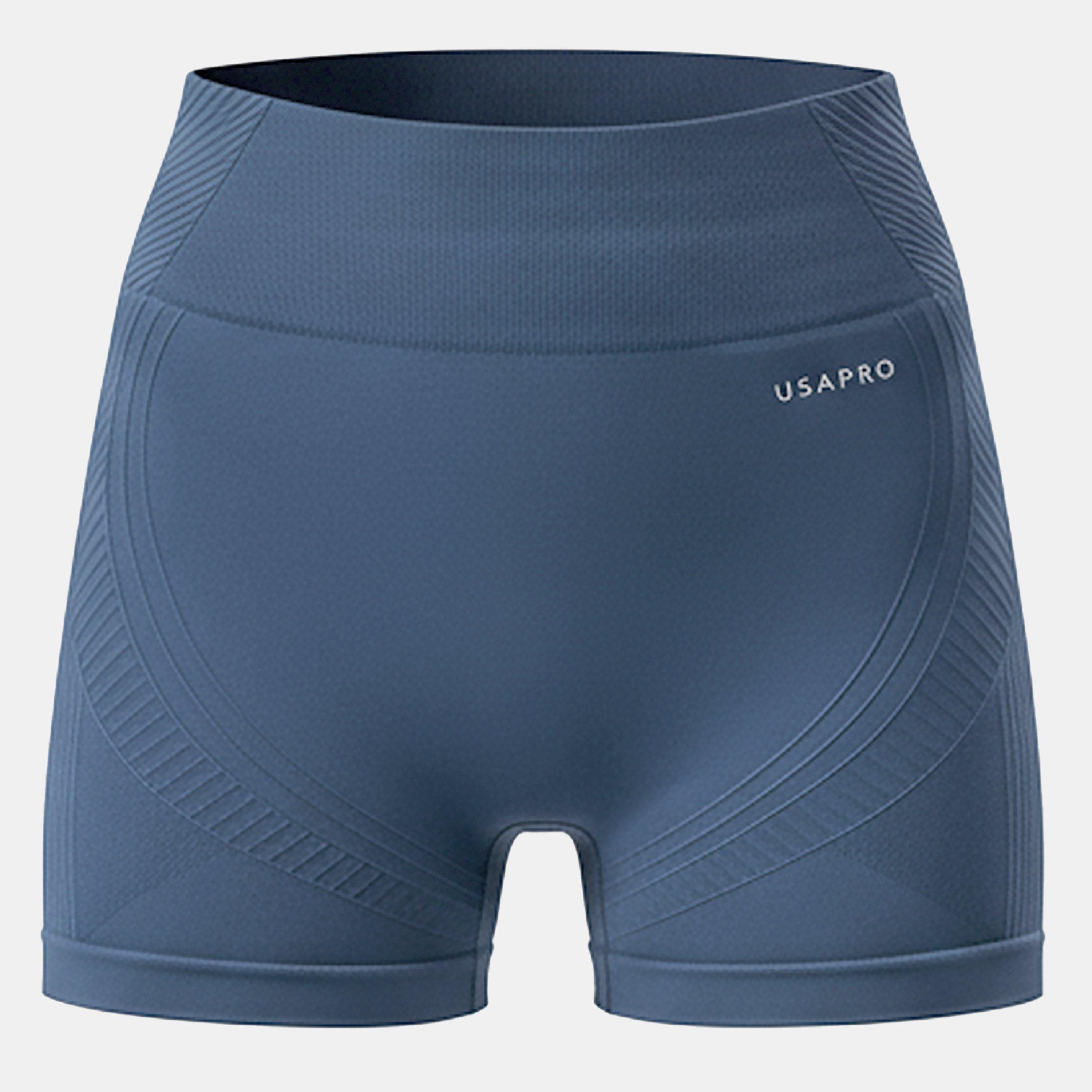 Usa Pro Women's Usap Seamless 3 Inch Shorts - Storm - 12 (40)