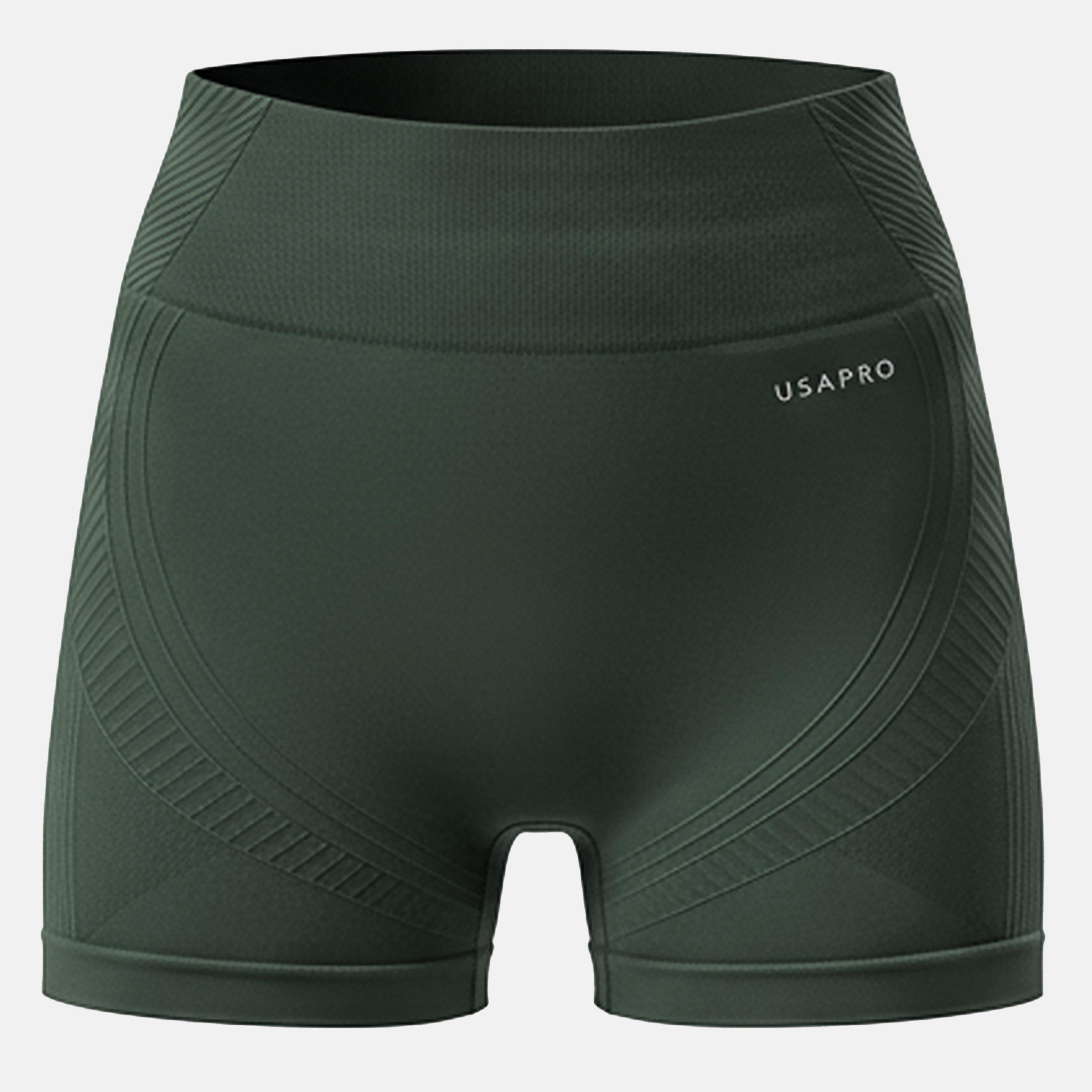 Usa Pro Women's Usap Seamless 3 Inch Shorts - Khaki - 12 (40)