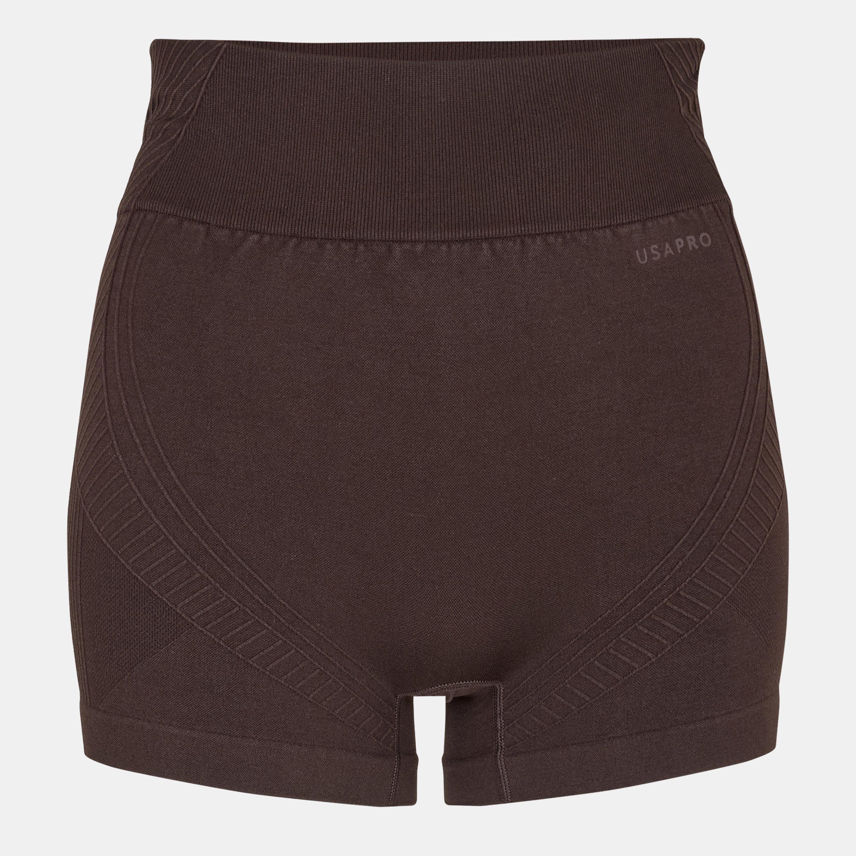 Usa Pro Women's Usap Seamless 3 Inch Shorts - Espresso - 14 (42)