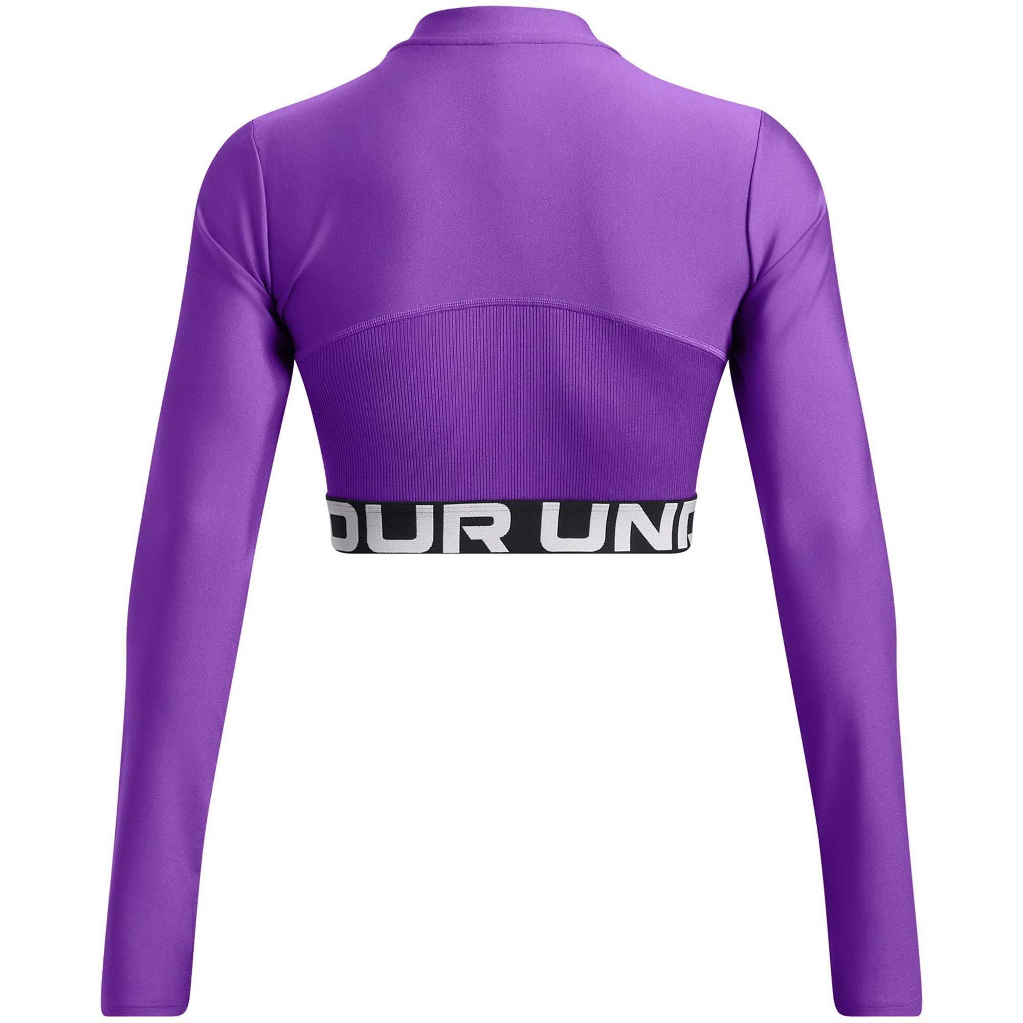Purple - Under Armour - Women's HeatGear Long-Sleeve Performance Gym Top - 2