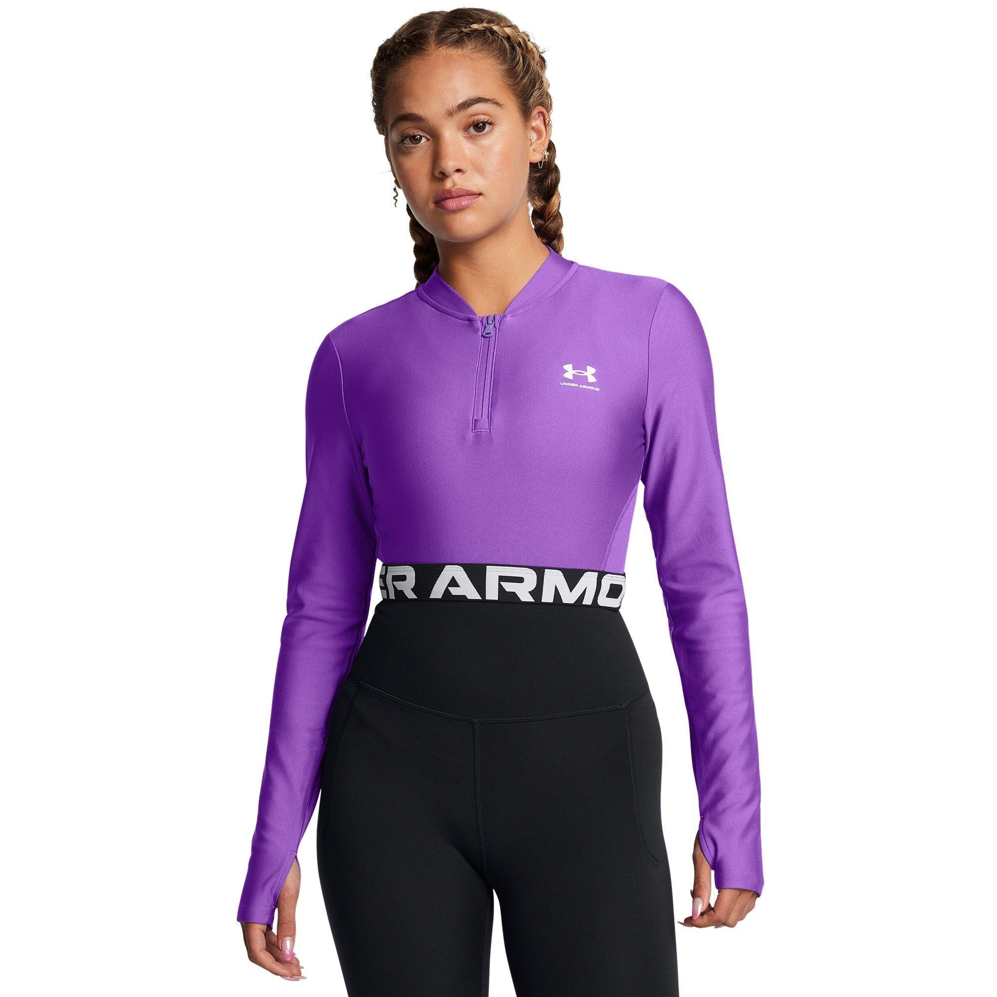 Purple - Under Armour - Women's HeatGear Long-Sleeve Performance Gym Top - 3