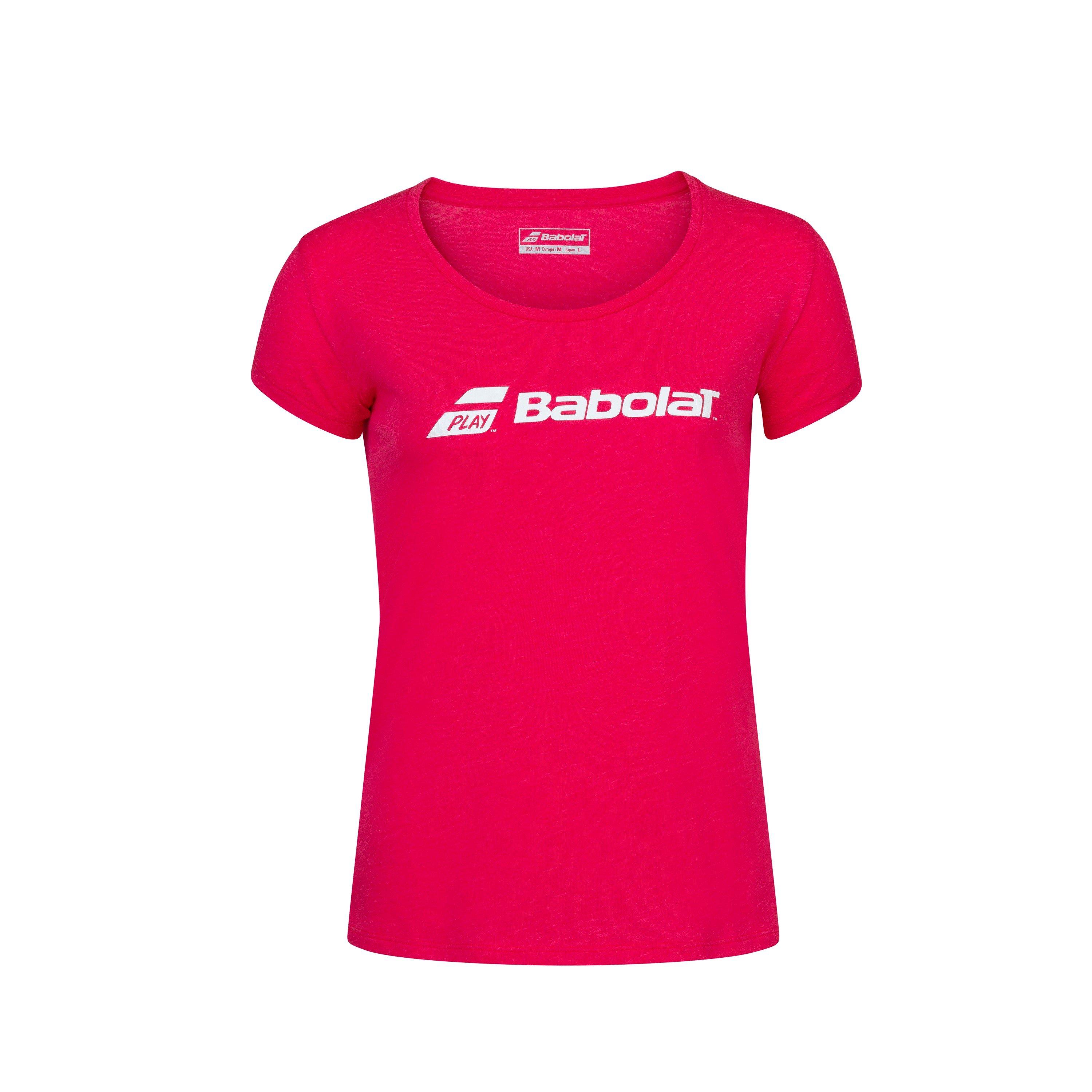 Babolat Women's Short-Sleeve Performance Gym Top - Red Rose Hthr - 10 (S)