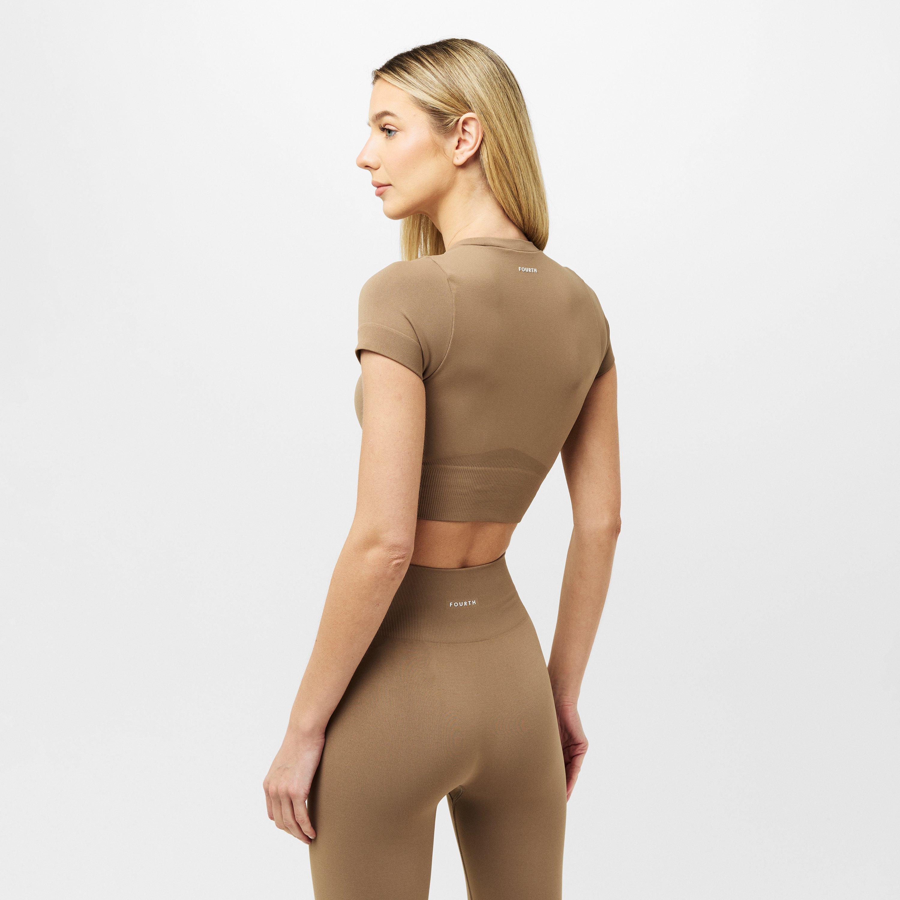 Mocha - 4th and Reckless - Women's Brogan Short-Sleeve Performance Gym Top - 4