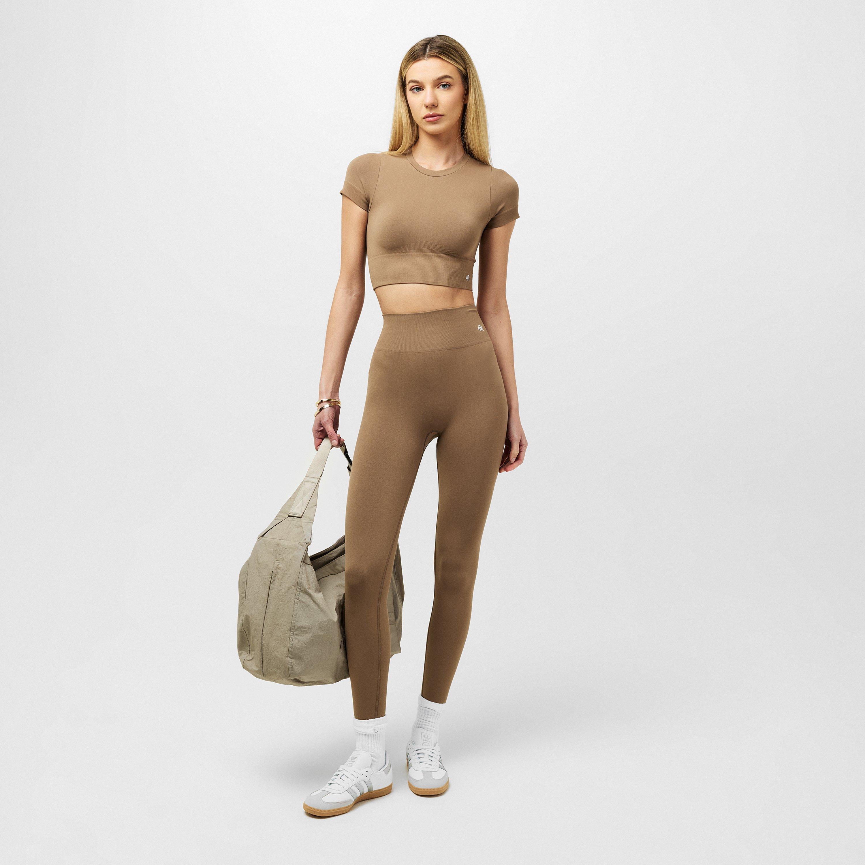 Mocha - 4th and Reckless - Women's Brogan Short-Sleeve Performance Gym Top - 6