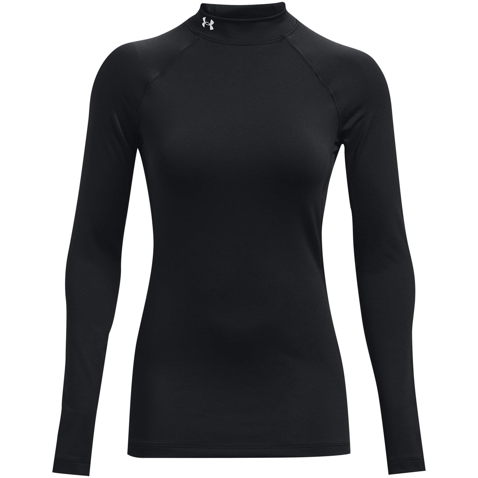 Zwart - Under Armour - Women's Authentics Long-Sleeve Performance Mockneck Gym Top - 1