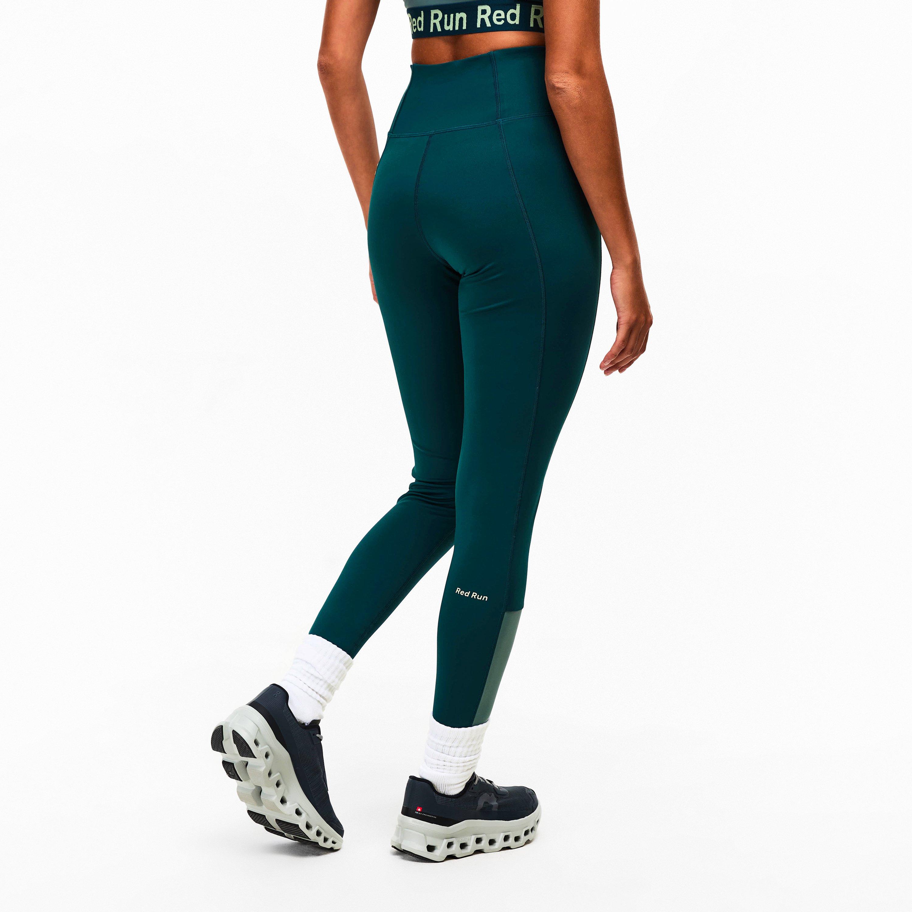 Dark Green - Red Run - Womens Skyline Sculpted Legging - 4