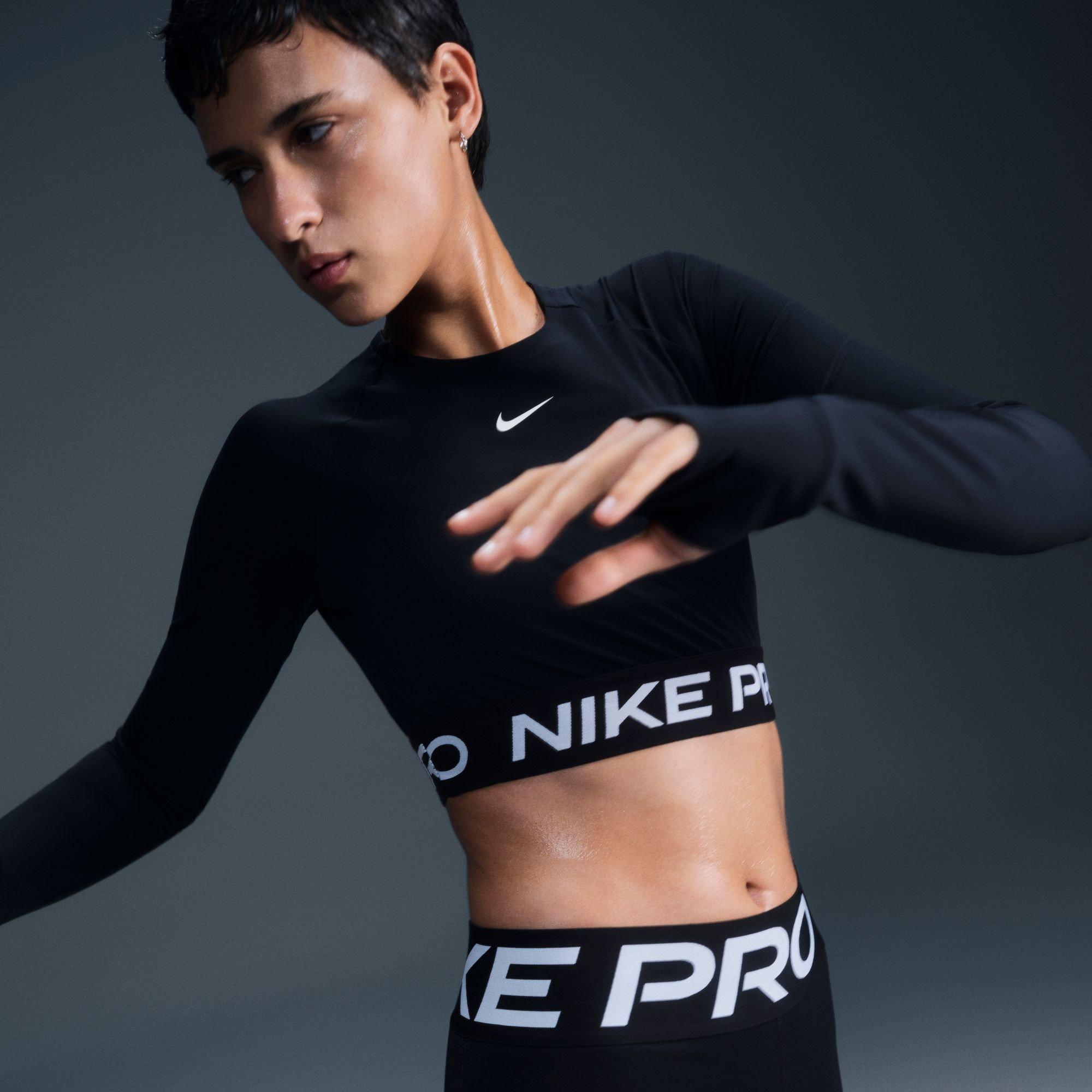 Black/White - Nike - Nike Pro LS Top Ld64 - 1
