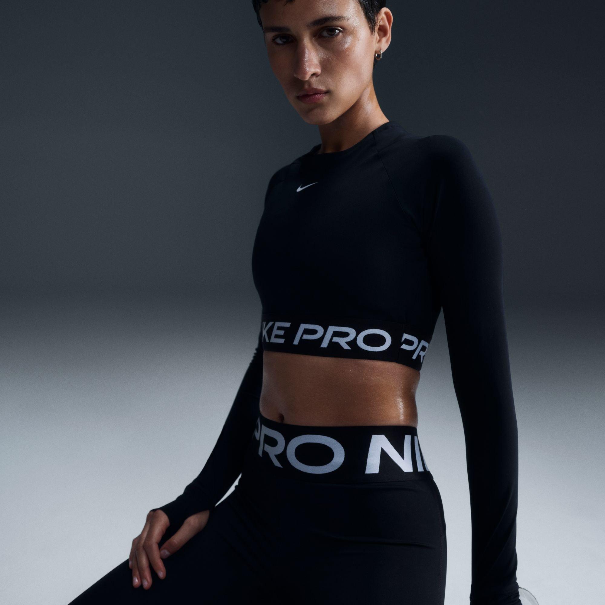 Black/White - Nike - Nike Pro LS Top Ld64 - 2