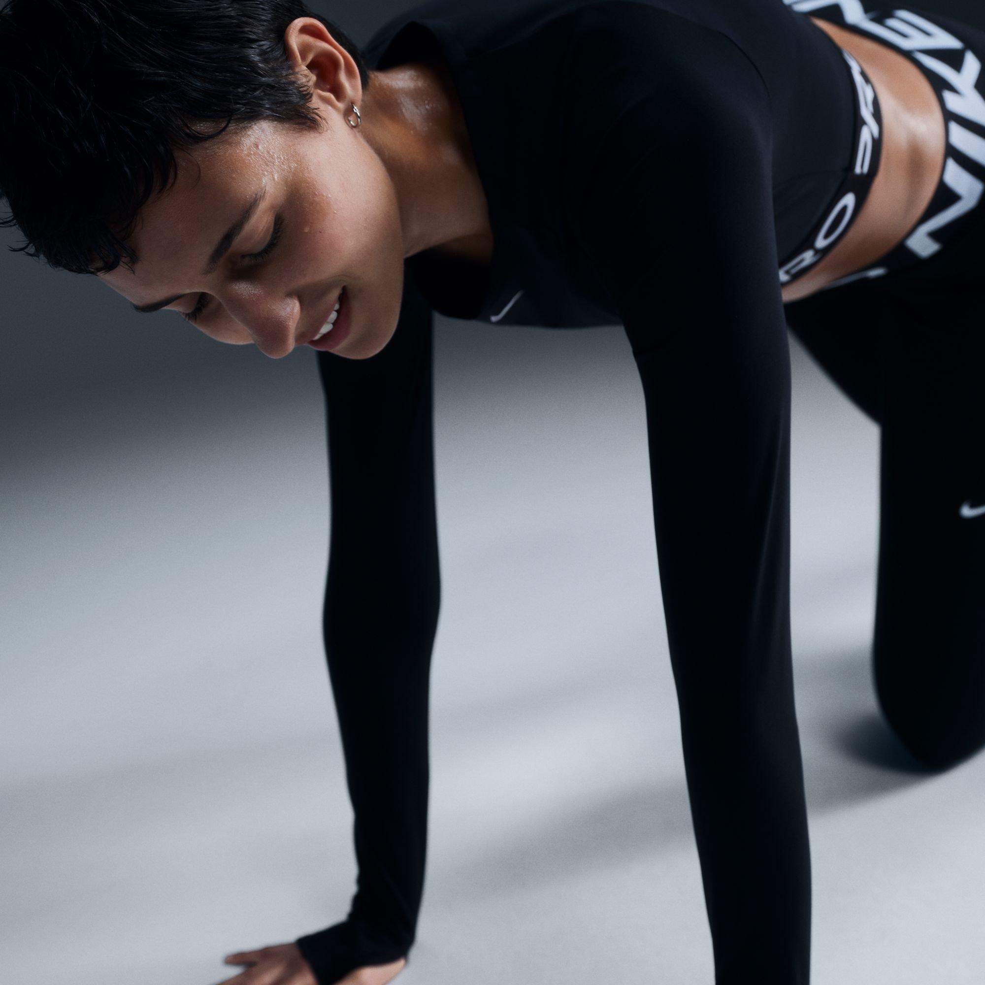 Black/White - Nike - Nike Pro LS Top Ld64 - 3
