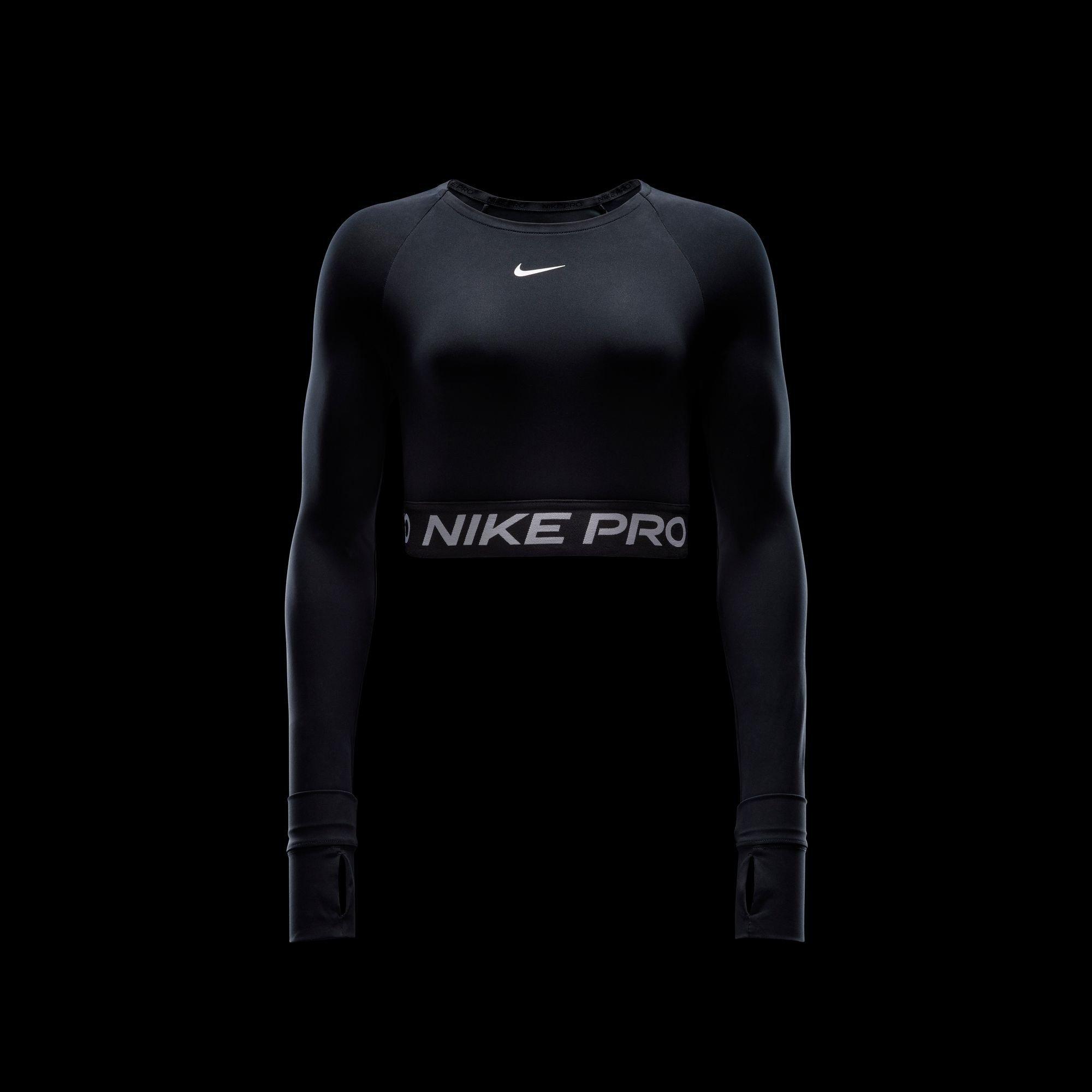 Black/White - Nike - Nike Pro LS Top Ld64 - 4
