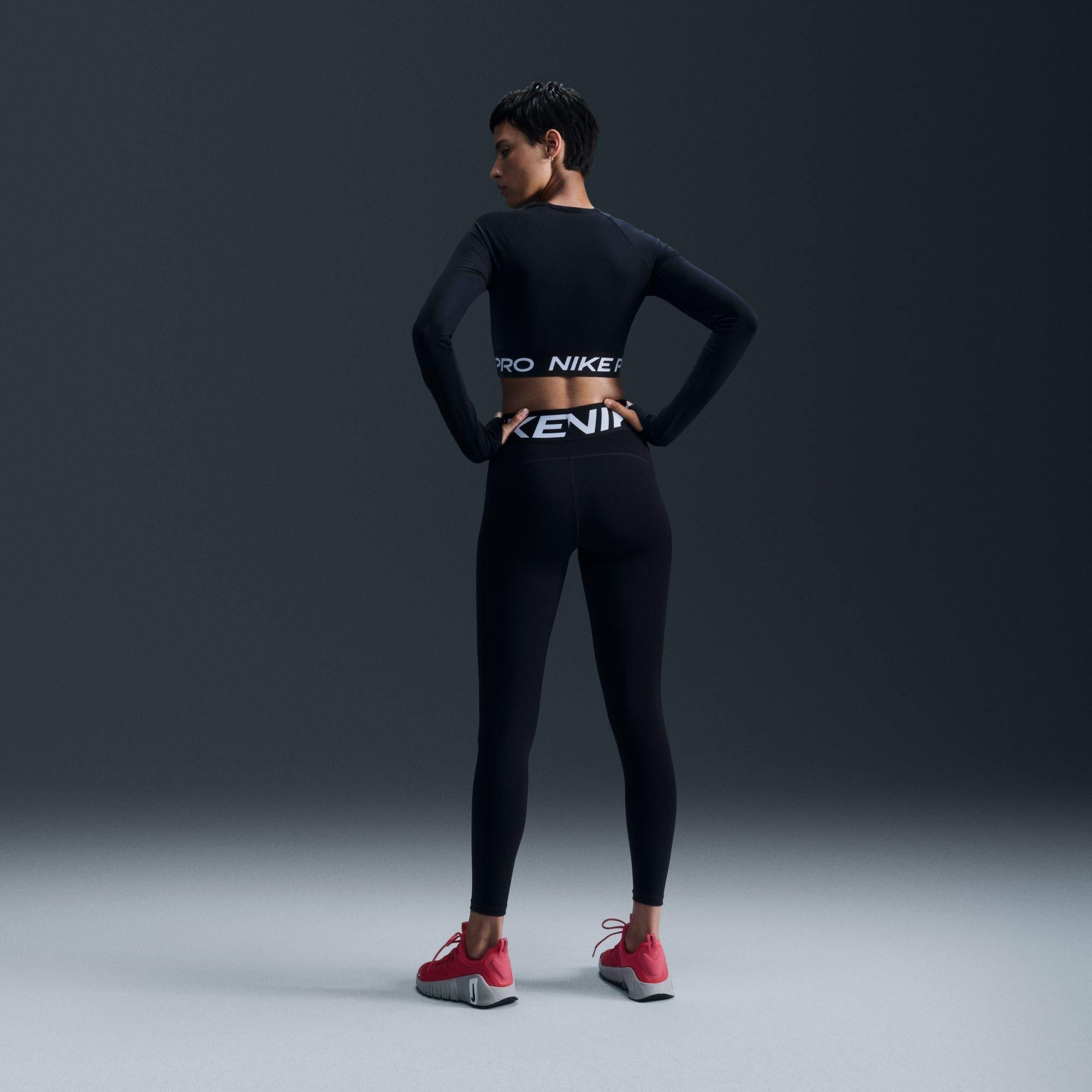 Black/White - Nike - Nike Pro LS Top Ld64 - 6