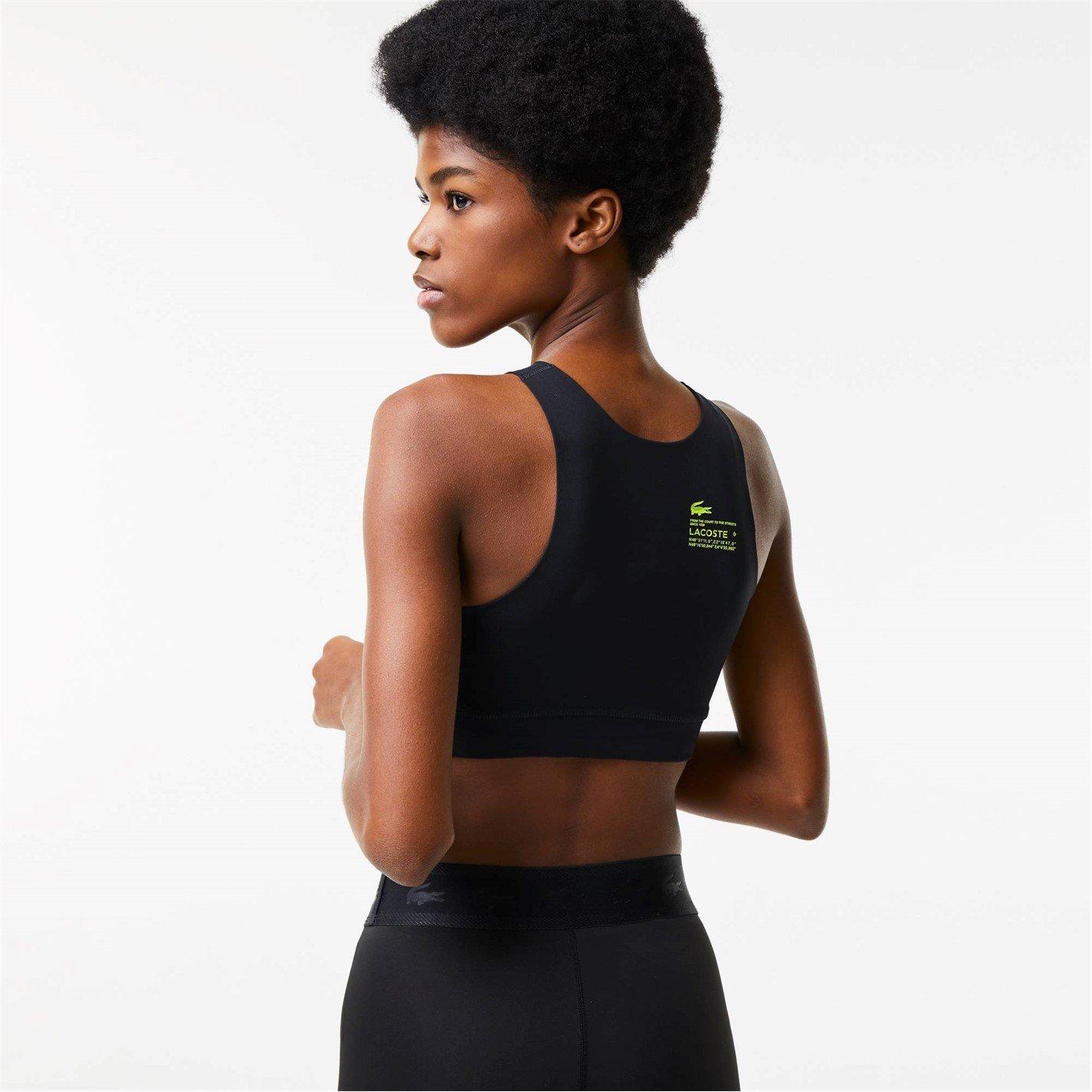 Black 031 - Lacoste - Logo Patch Sports Bra - 3