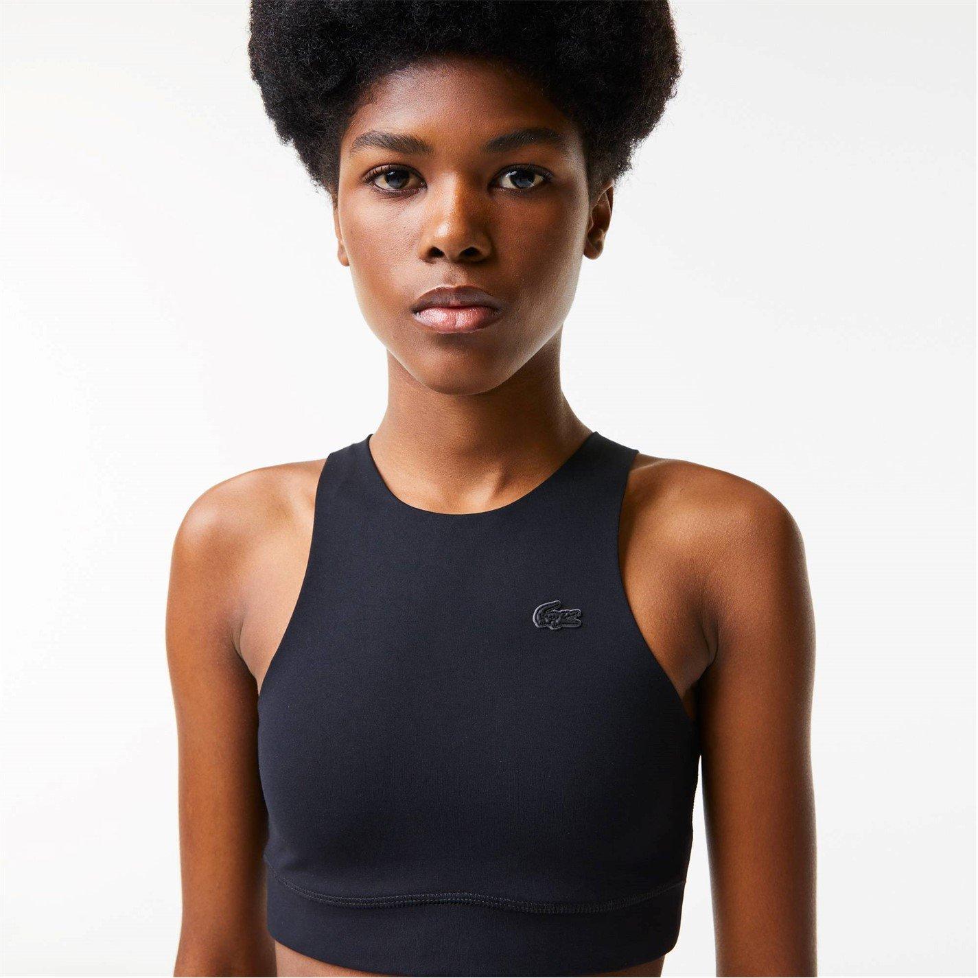 Black 031 - Lacoste - Logo Patch Sports Bra - 4