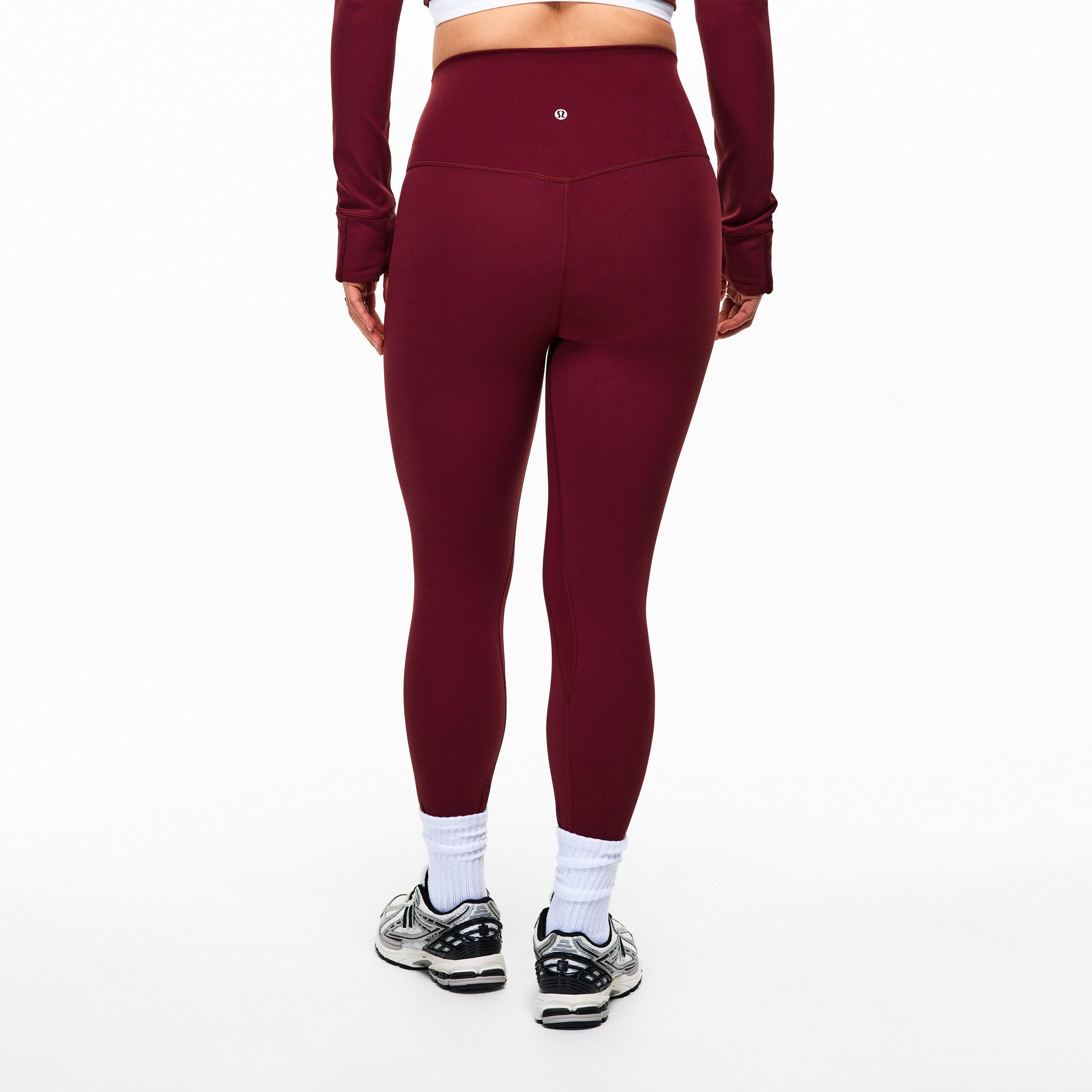 Burgundy Bay - Lululemon - Womens Nylon Align High Rise 25 Yoga Pants - 4