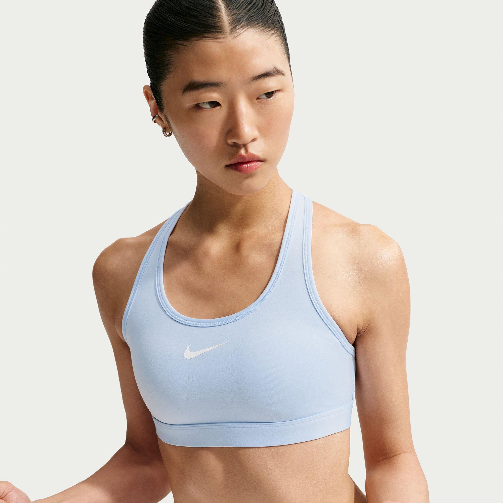 Blue/Stone/Wht - Nike - Swoosh Womens Medium Support Sports Bra - 2