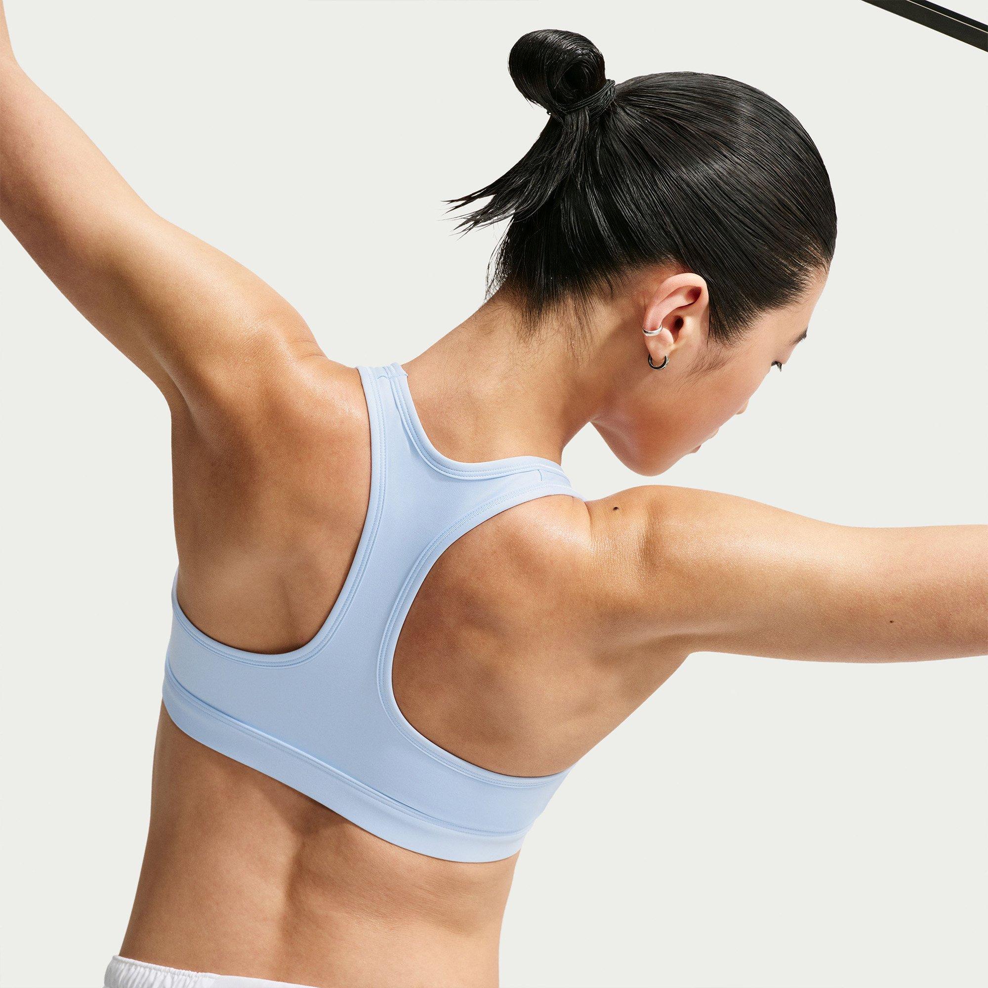 Blue/Stone/Wht - Nike - Swoosh Womens Medium Support Sports Bra - 3