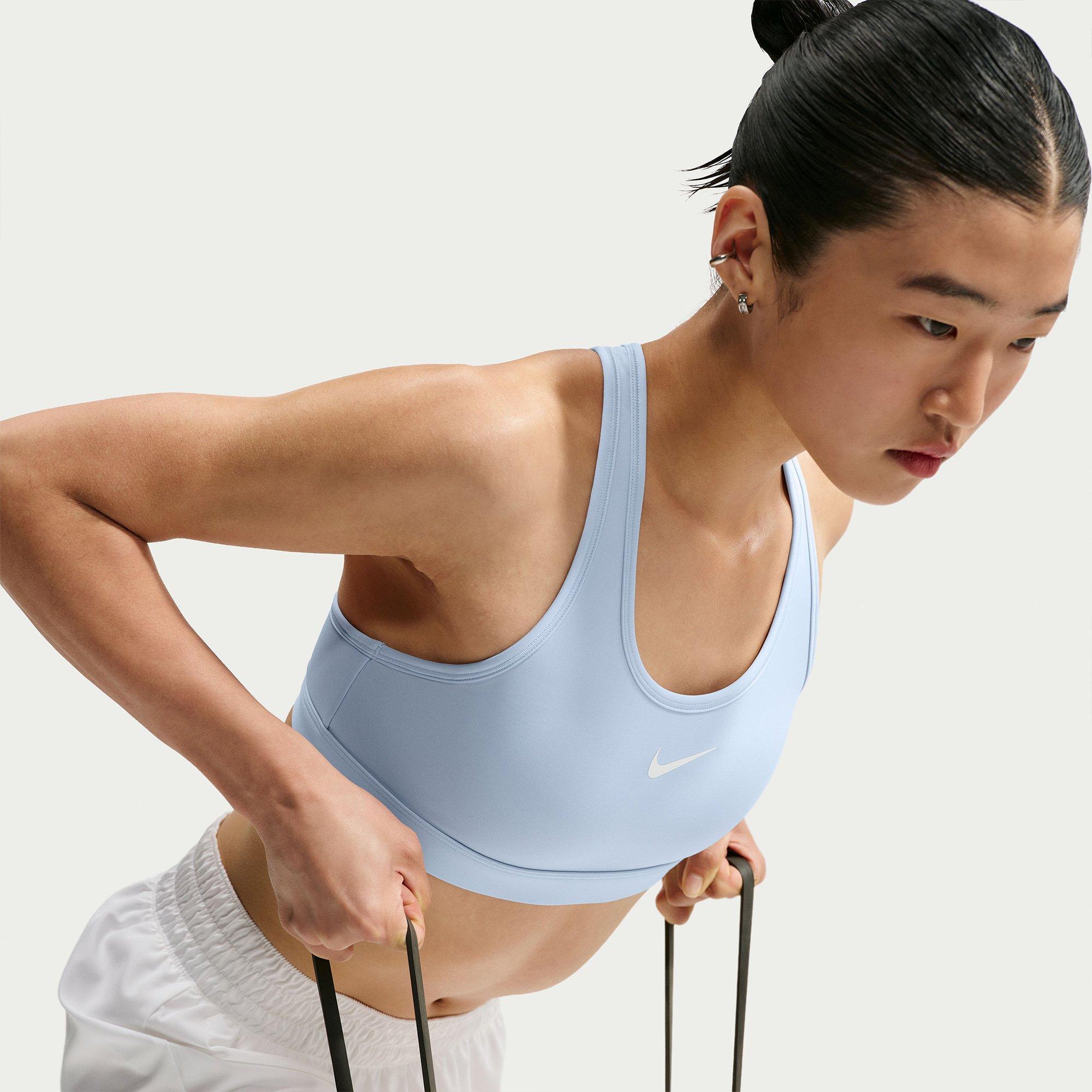 Blue/Stone/Wht - Nike - Swoosh Womens Medium Support Sports Bra - 4