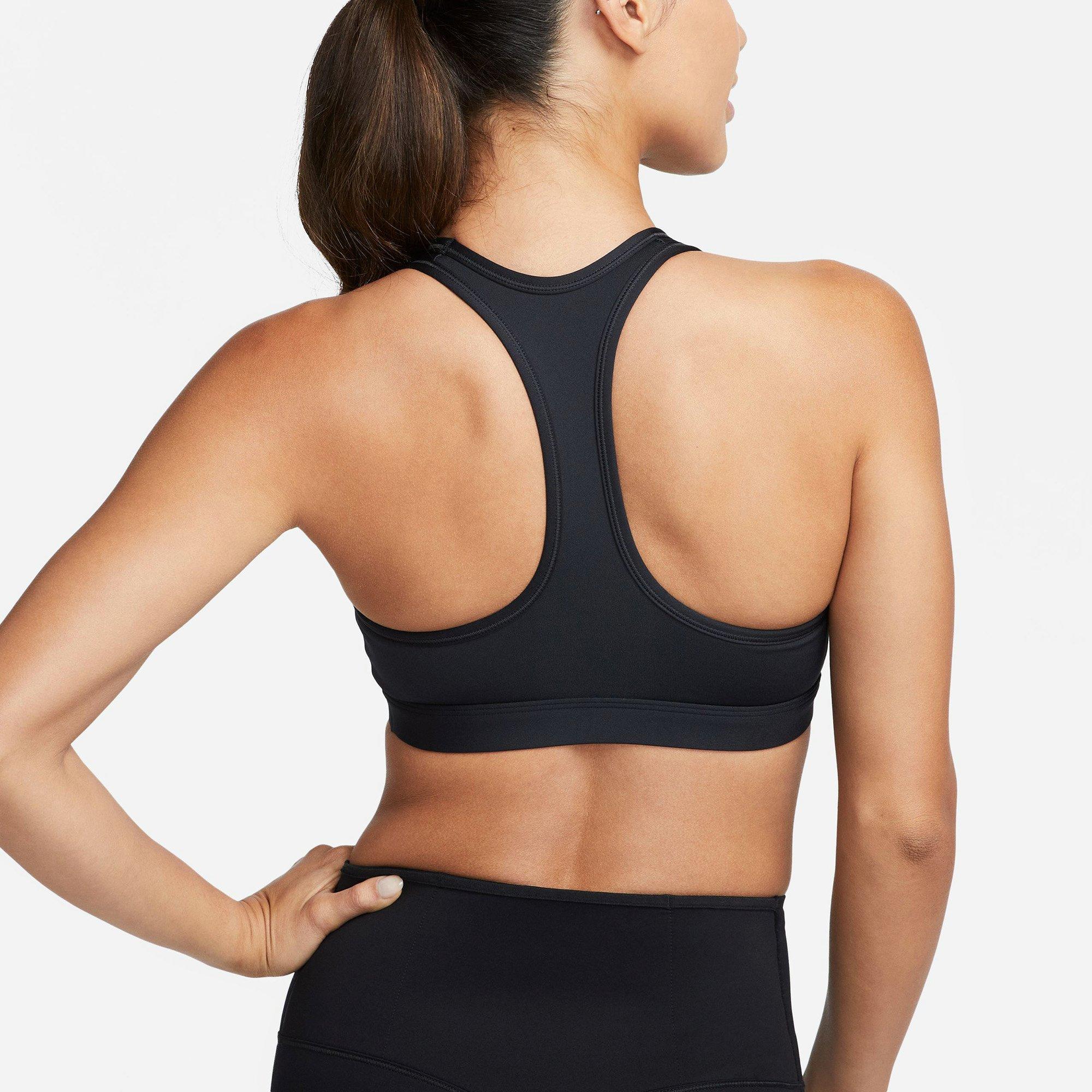 Black/White - Nike - Swoosh Womens Medium Support Sports Bra - 2