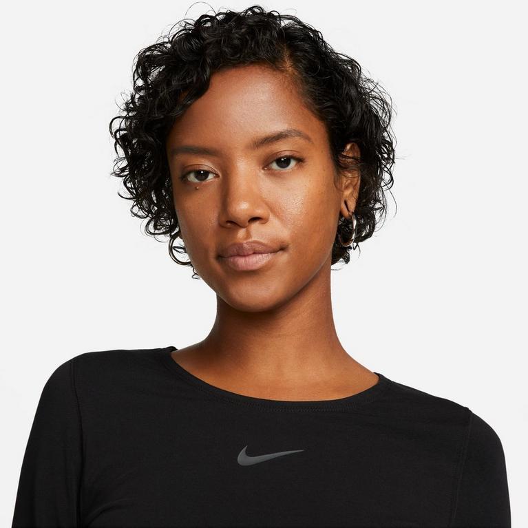 Noir/Fumée - Nike - Sportswear Women's Long-Sleeve Crop Top - 3