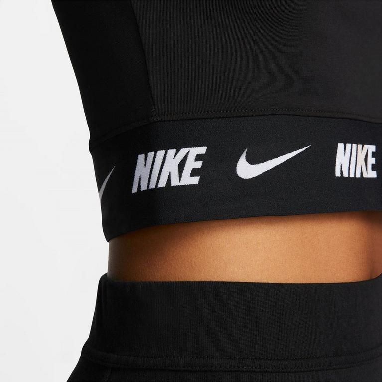 Noir/Fumée - Nike - Sportswear Women's Long-Sleeve Crop Top - 4