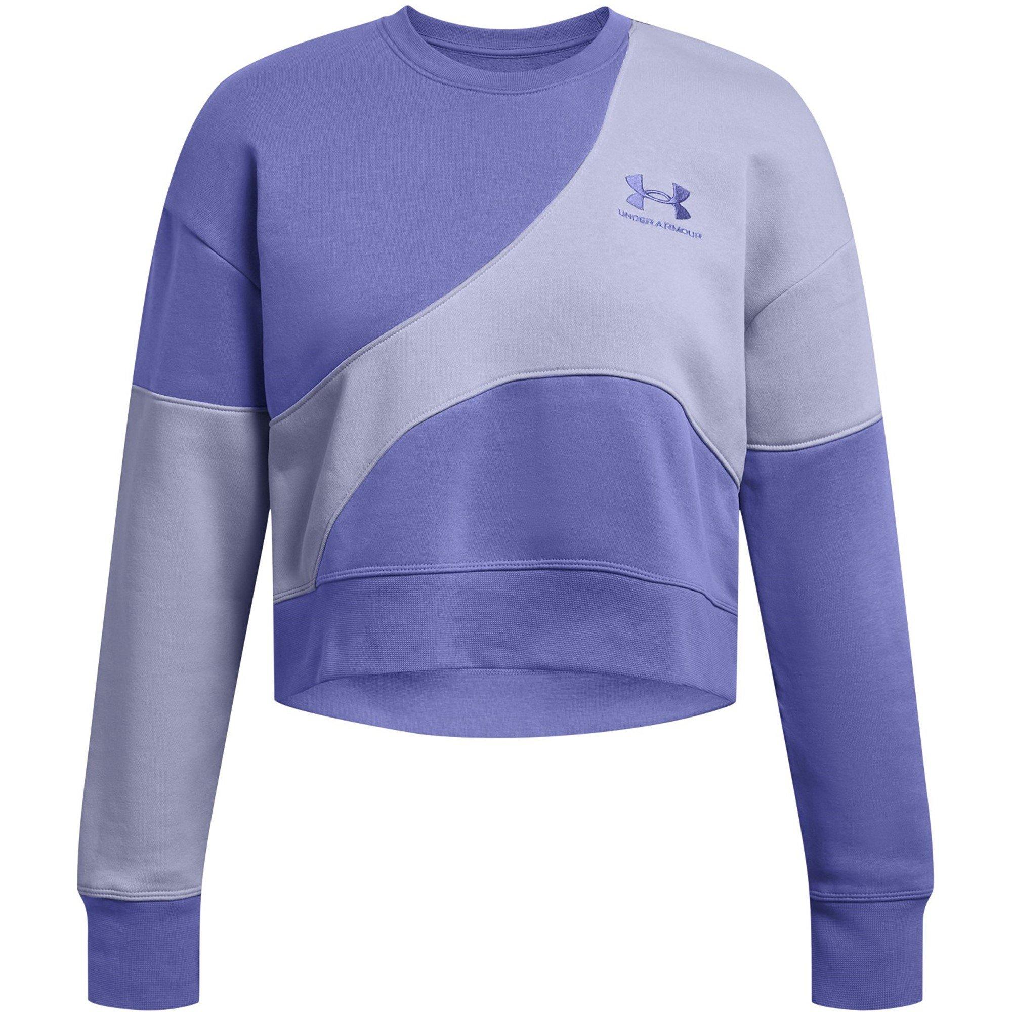 Purple - Under Armour - Women's Ess Fleece Cropped Crew Sweatshirt - 1