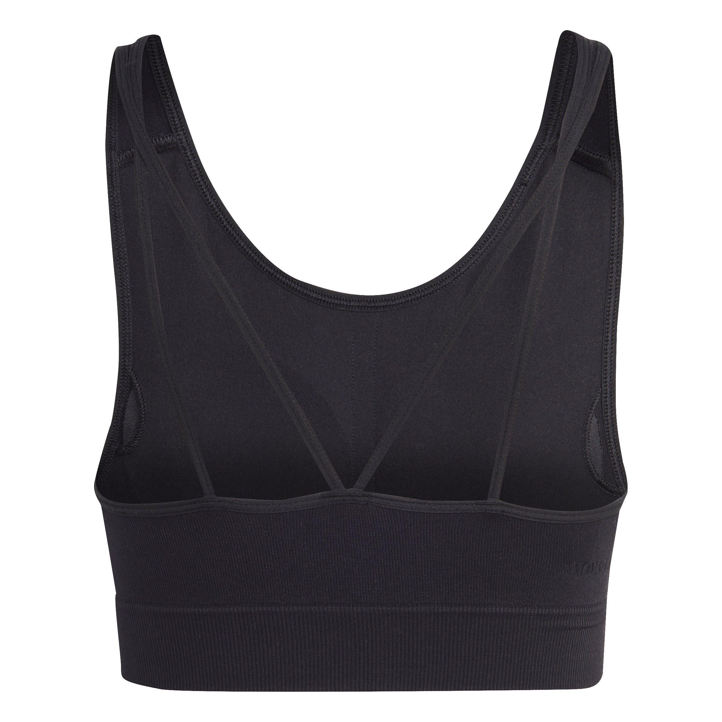 Black - adidas - Women's Aeroknit Training Support Medium Impact Sports Bra - 2