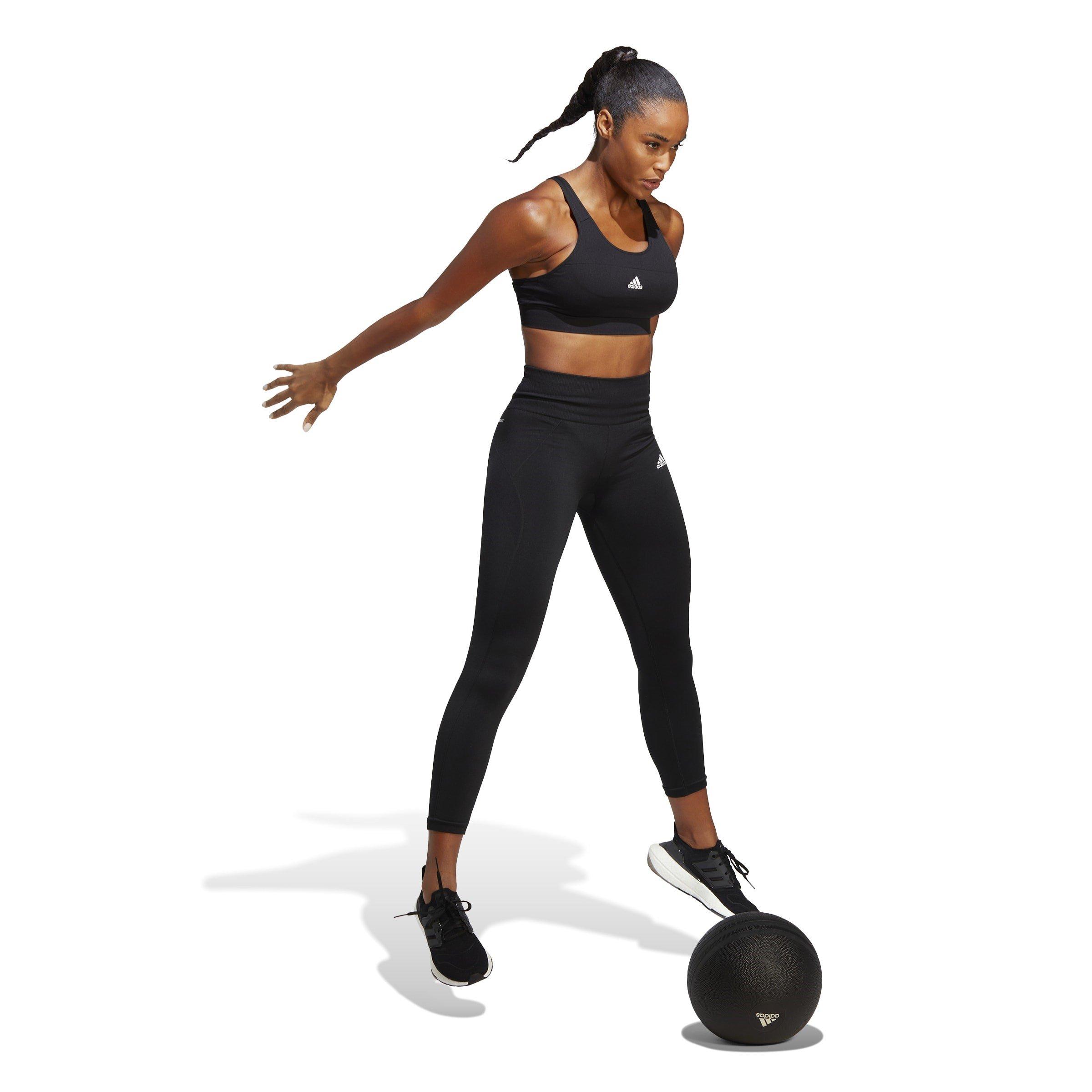 Black - adidas - Women's Aeroknit Training Support Medium Impact Sports Bra - 5