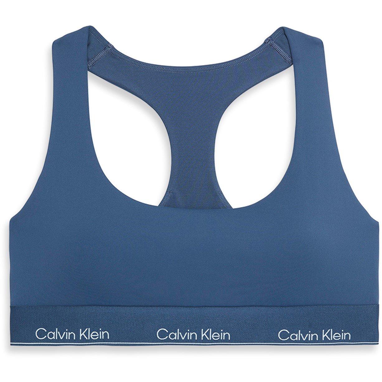 Calvin Klein Women's Moisture Wicking Medium Impact Sports Bra - Dark Denim - 8 (XS)