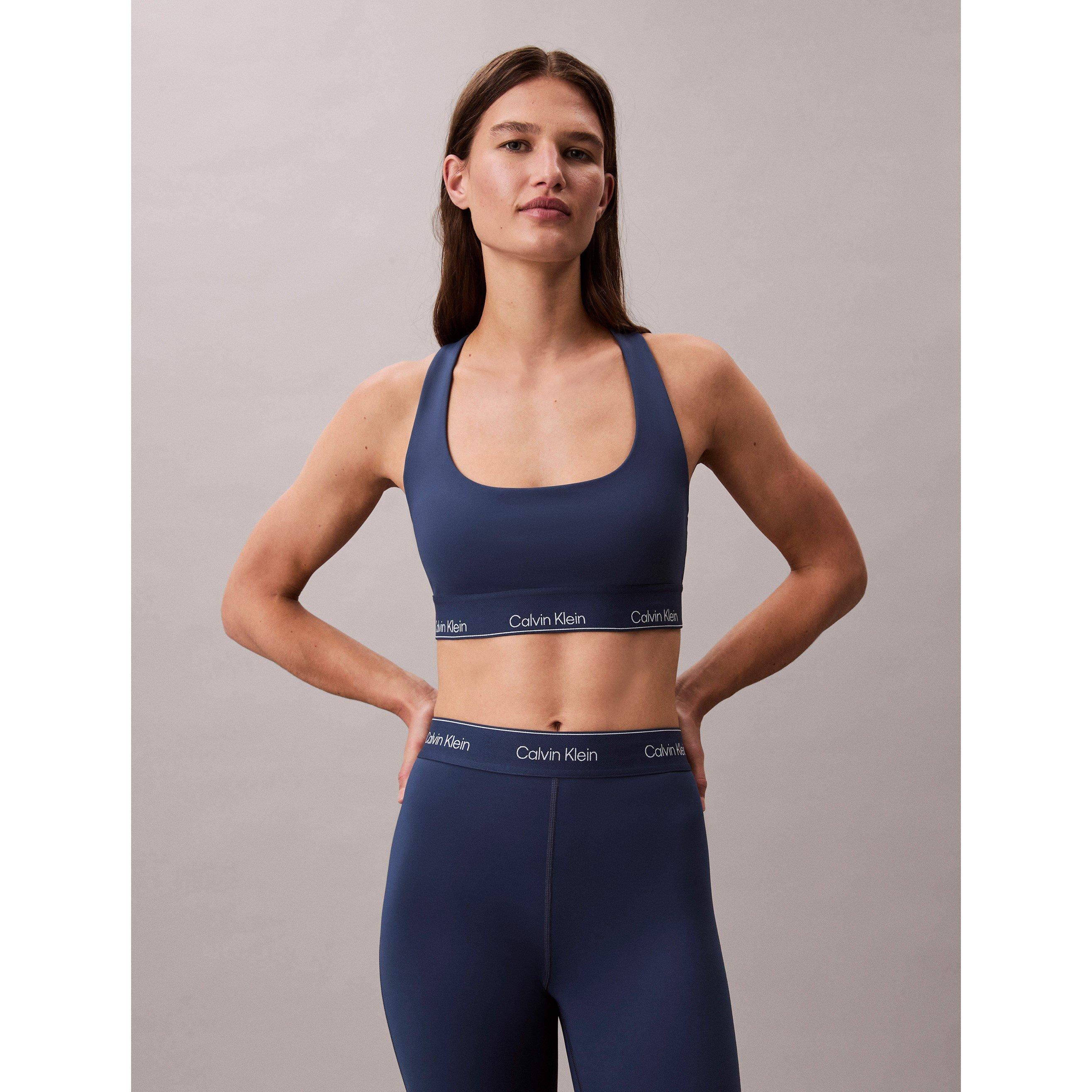 Dark Denim - Calvin Klein - Women's Medium Impact Sports Bra - 4